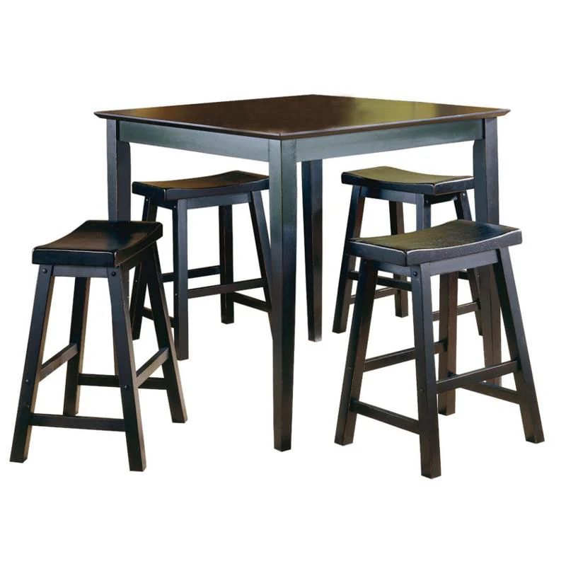 Homelegance Saddleback 5 pc Counter Height Dinette 5302BK - Image 1