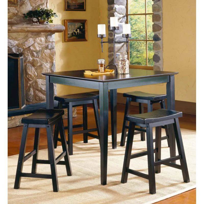 Homelegance Saddleback 5 pc Counter Height Dinette 5302BK - Image 2