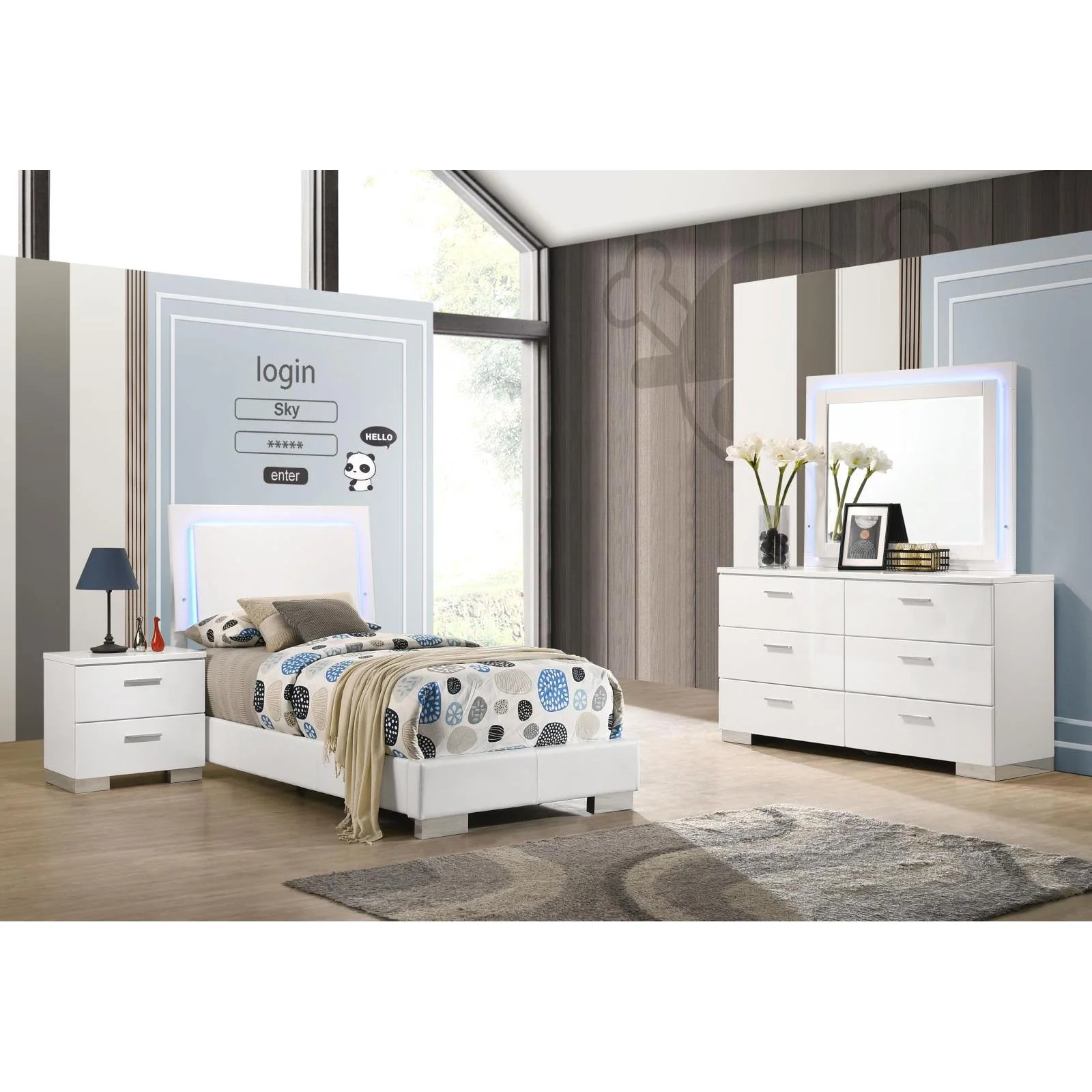 Coaster Furniture Felicity 203500T-S5 7 pc Twin Bedroom Set - Image 1