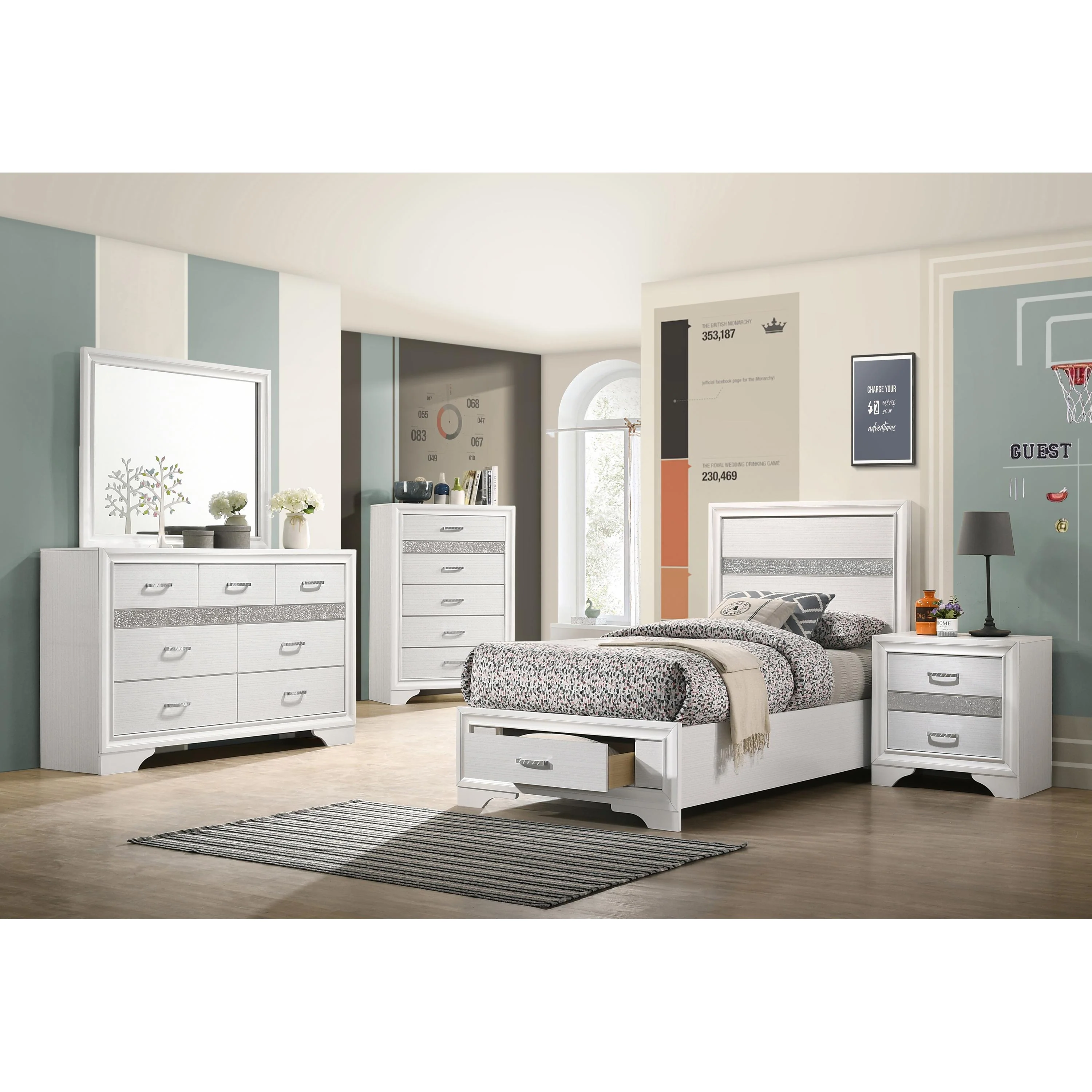 Coaster Furniture Miranda 205111T-S4 6 pc Twin Storage Bedroom Set - Image 1