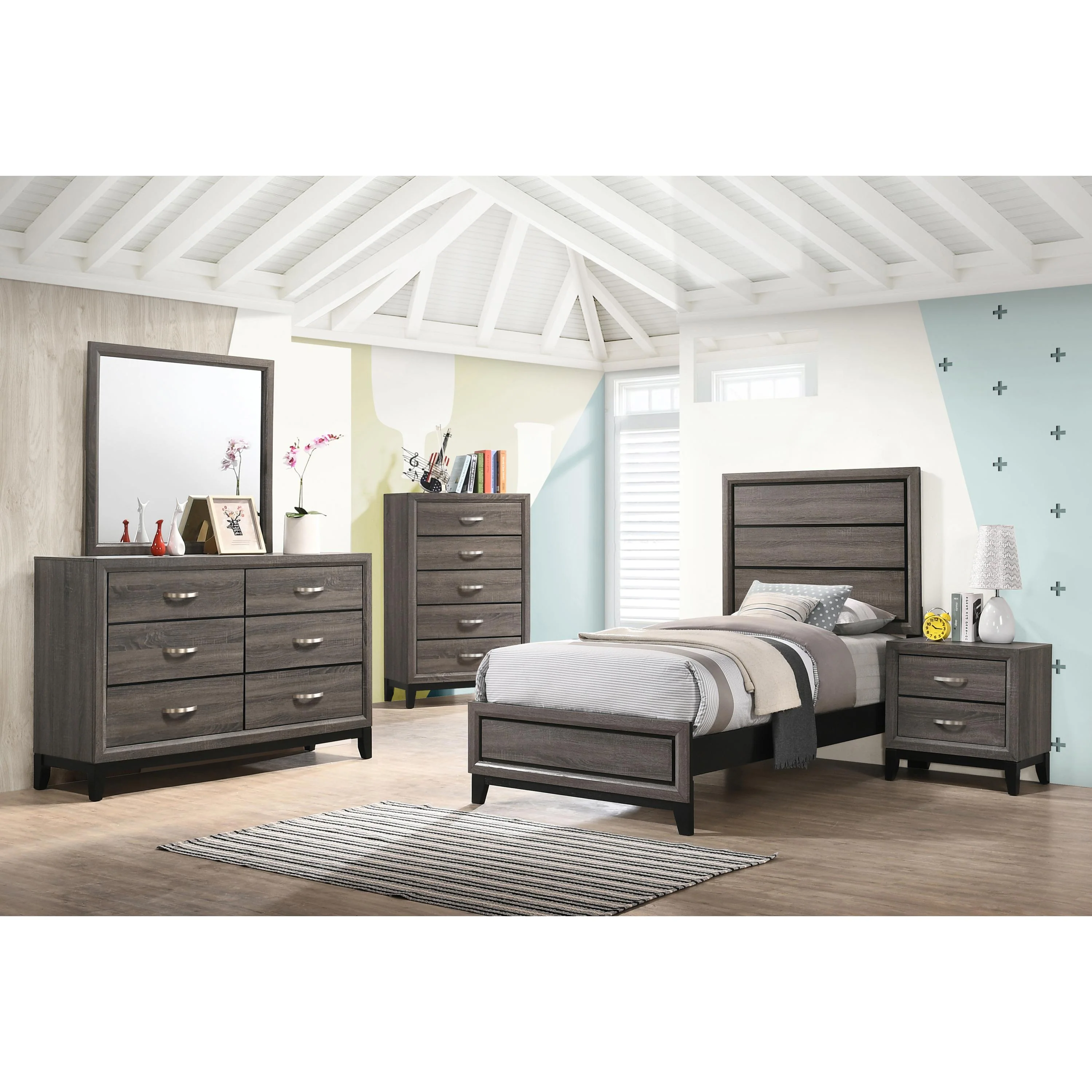Coaster Furniture Watson 212421T-S5 7 pc Twin Panel Bedroom Set - Image 1