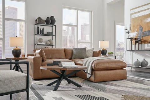 Signature Design by Ashley Emilia 30901S1 2 pc Sectional Loveseat with ottoman - Image 1