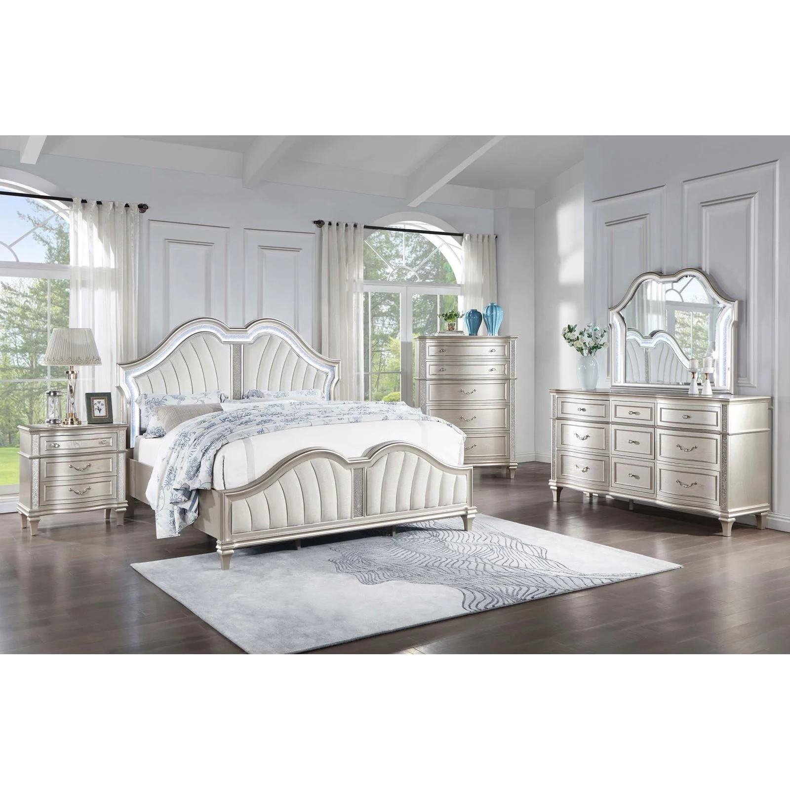 Coaster Furniture Evangeline 223391KW-S5 7 pc California King Platform Bedroom Set - Image 1