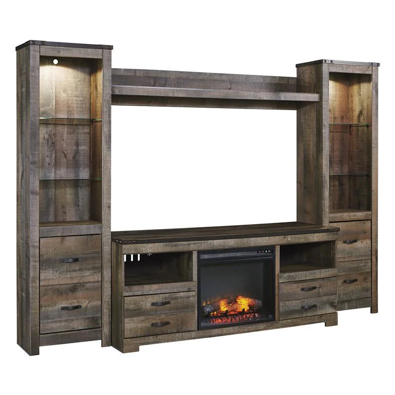 Signature Design by Ashley Trinell W446W2 4 pc Entertainment Center - Image 2