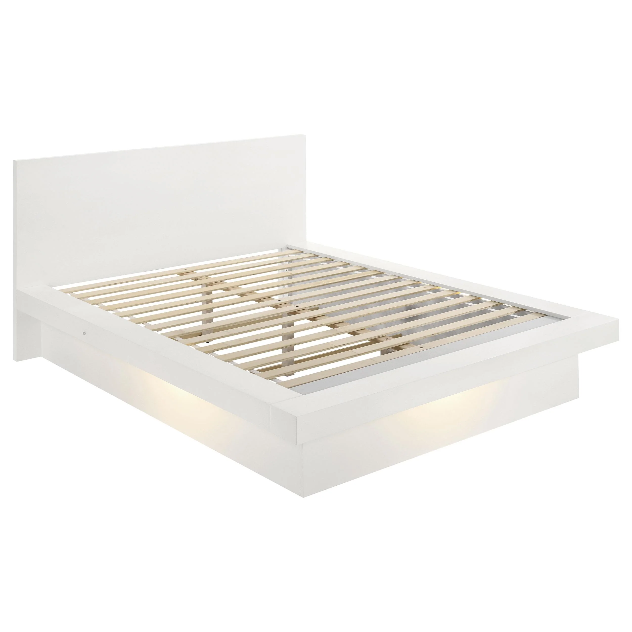 Coaster Furniture Jessica 202990KE Wood Eastern King LED Panel Bed - Snow White - Image 1