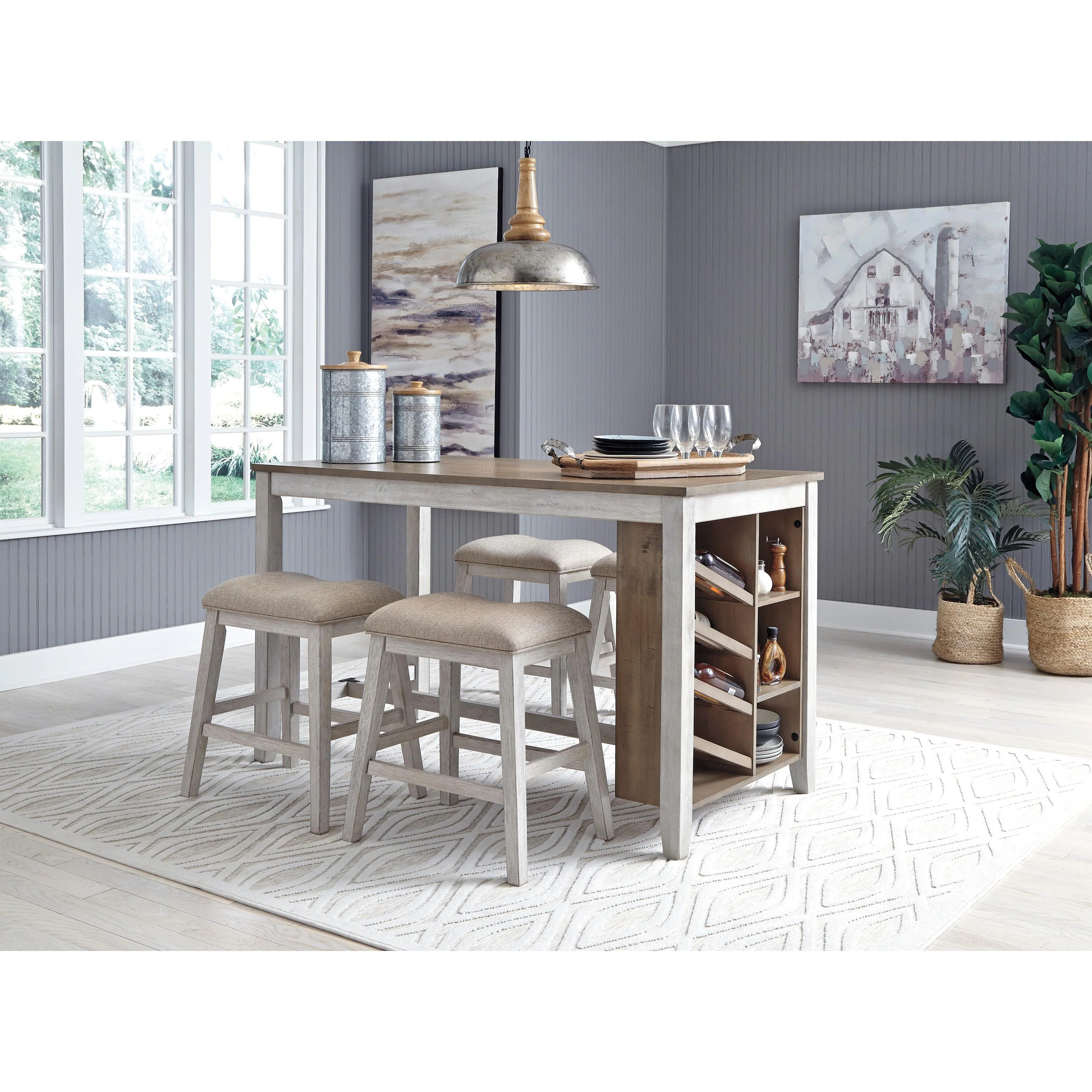 Signature Design by Ashley Skempton D394D3 5 pc Counter Height Dining Set - Image 1