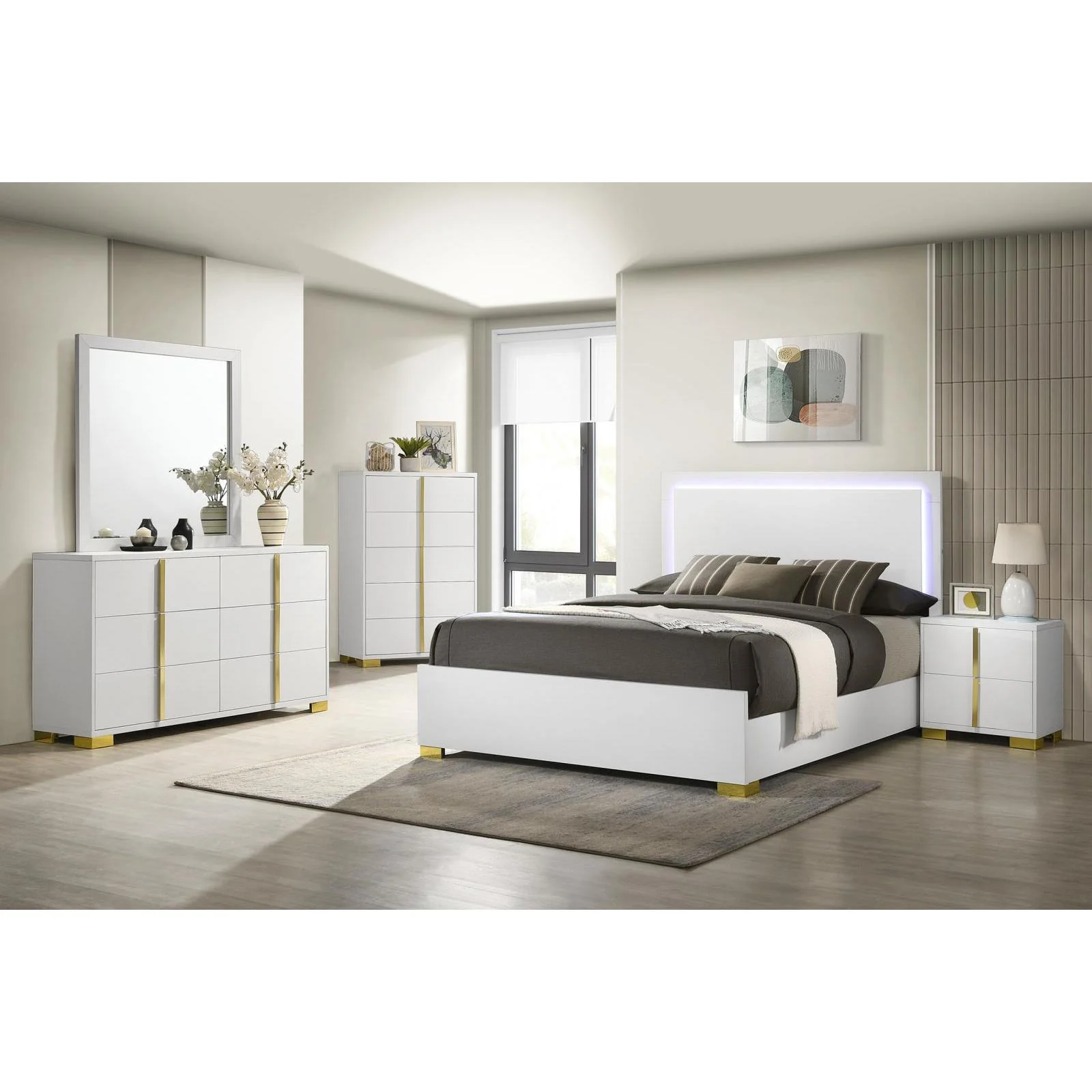 Coaster Furniture Marceline 222931KE-S5 7 pc King Panel Bedroom Set - Image 1