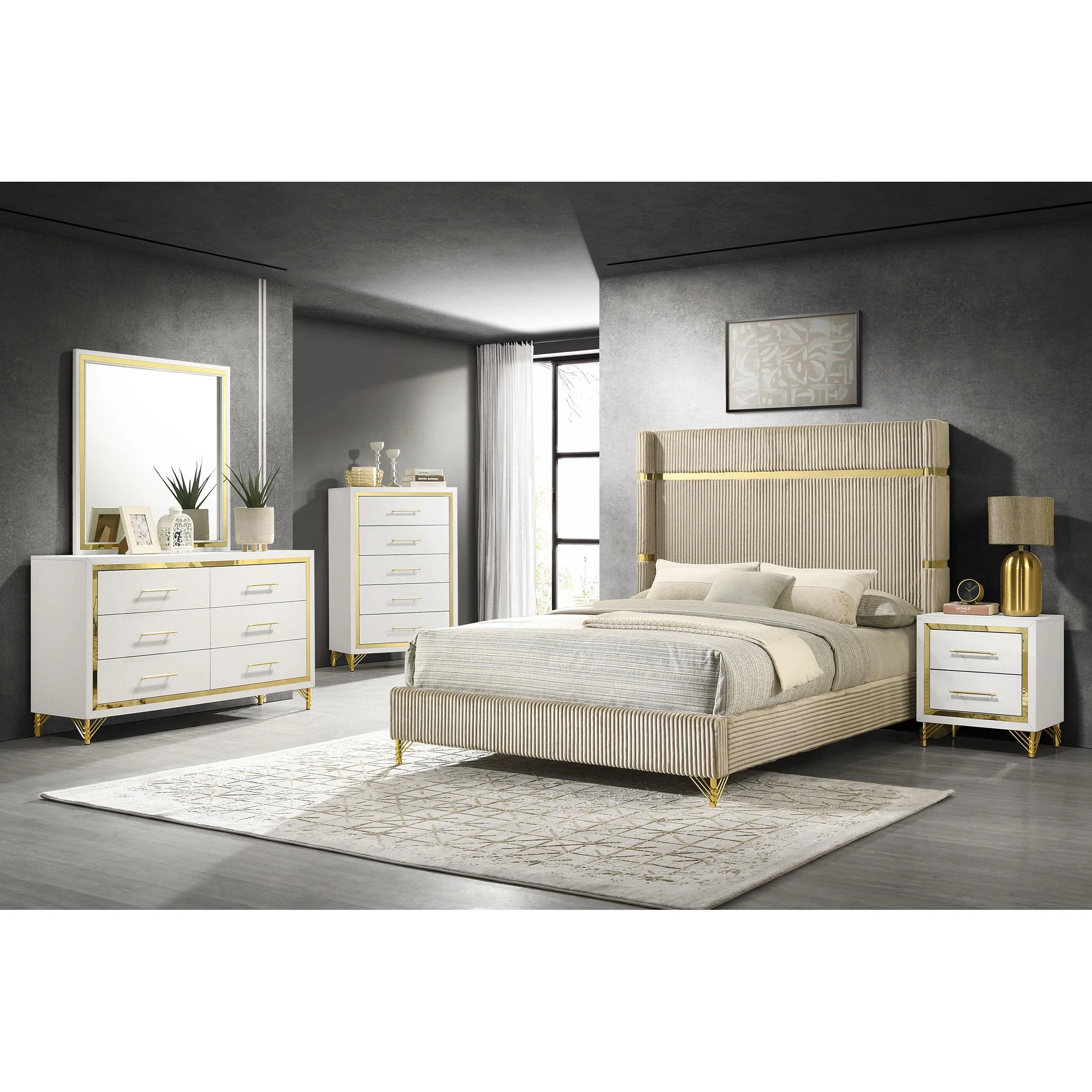 Coaster Furniture Lucia 224731KE-S5 7 pc King Panel Bedroom Set - Image 1