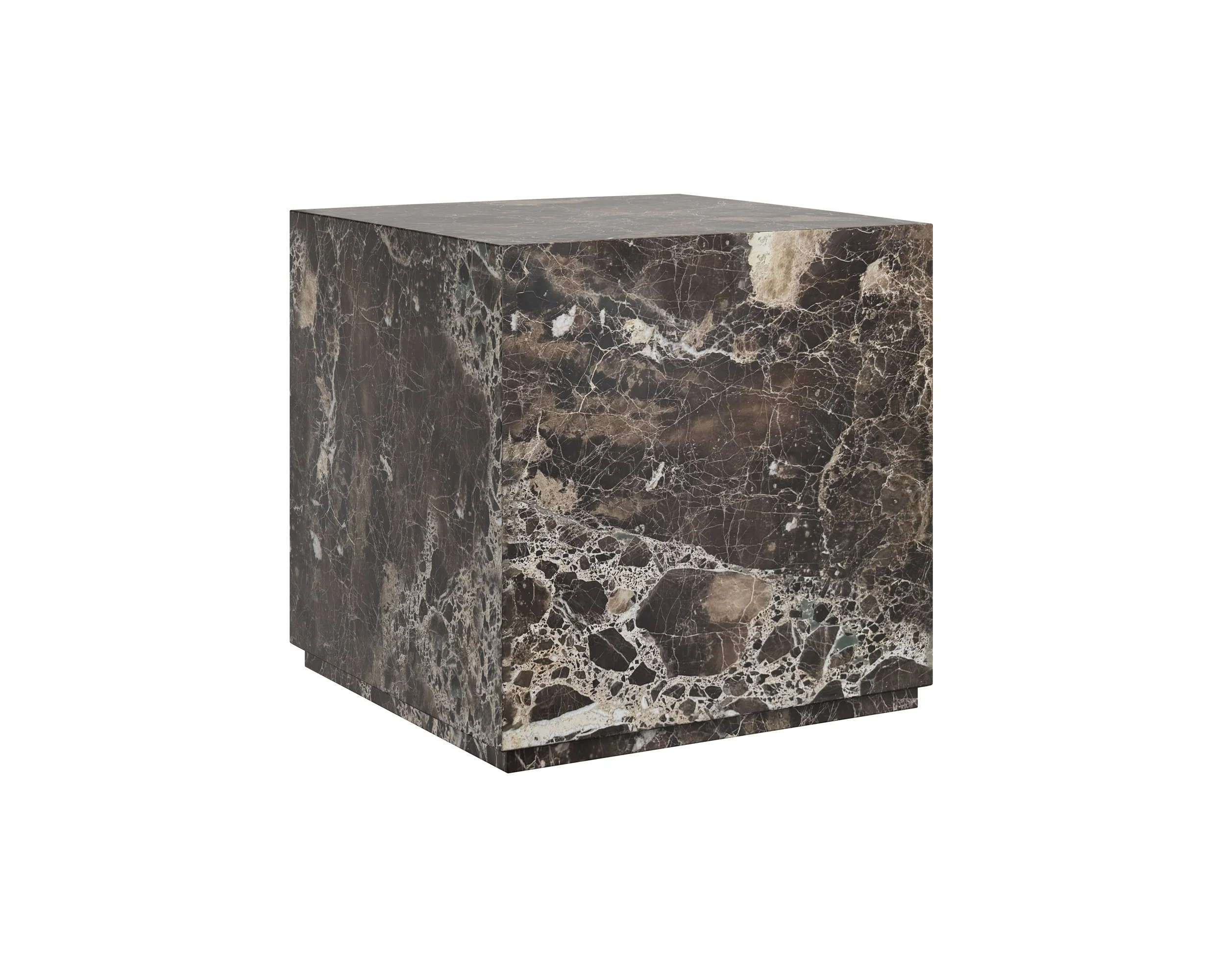 Laros End Table – Dark Emperador Marble