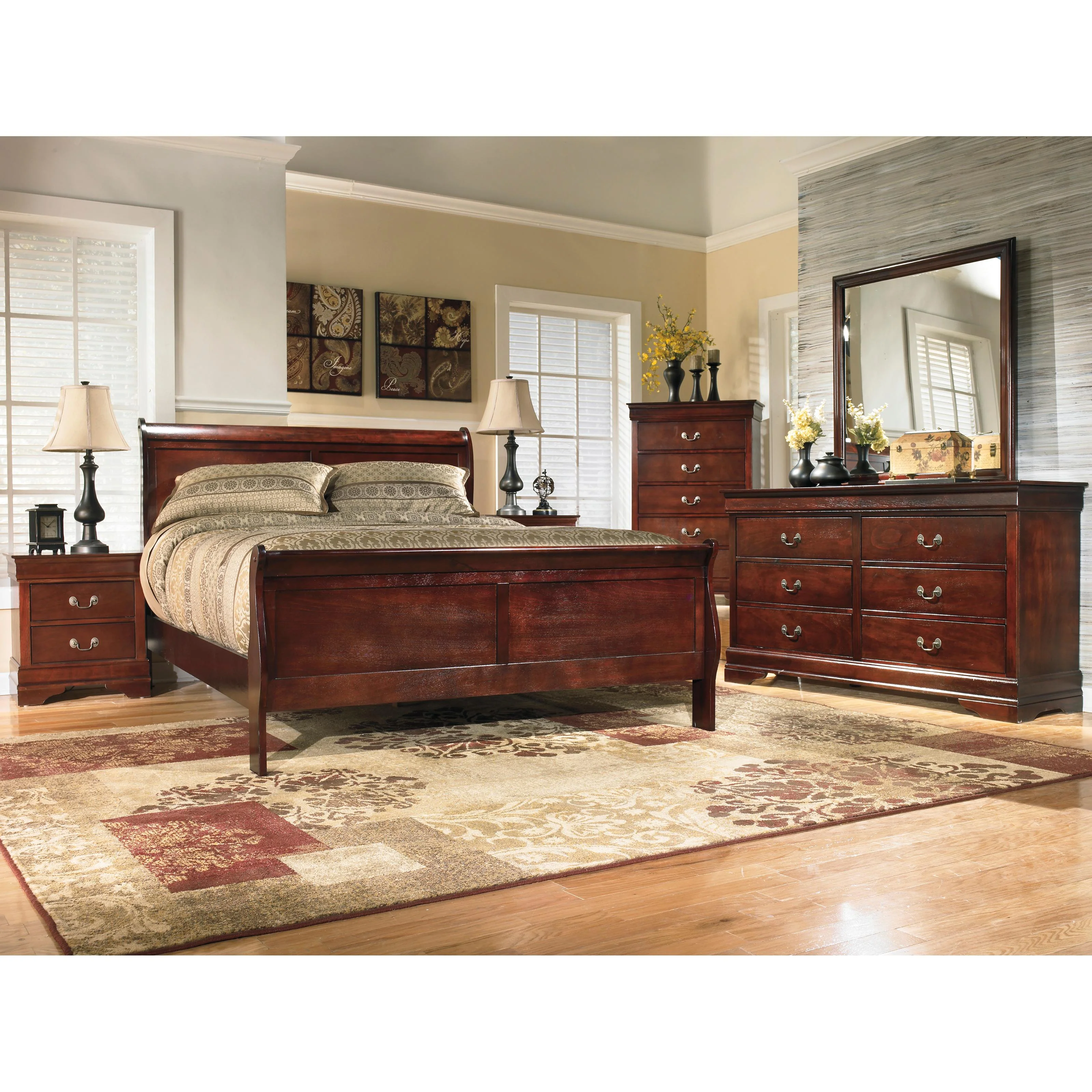 Signature Design by Ashley Alisdair B376B23 8 pc Queen Sleigh Bedroom Set - Image 1
