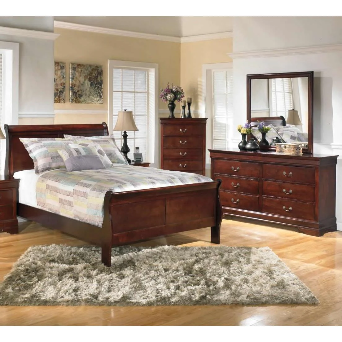 Signature Design by Ashley Alisdair B376B7 5 pc Full Sleigh Bedroom Set - Image 1