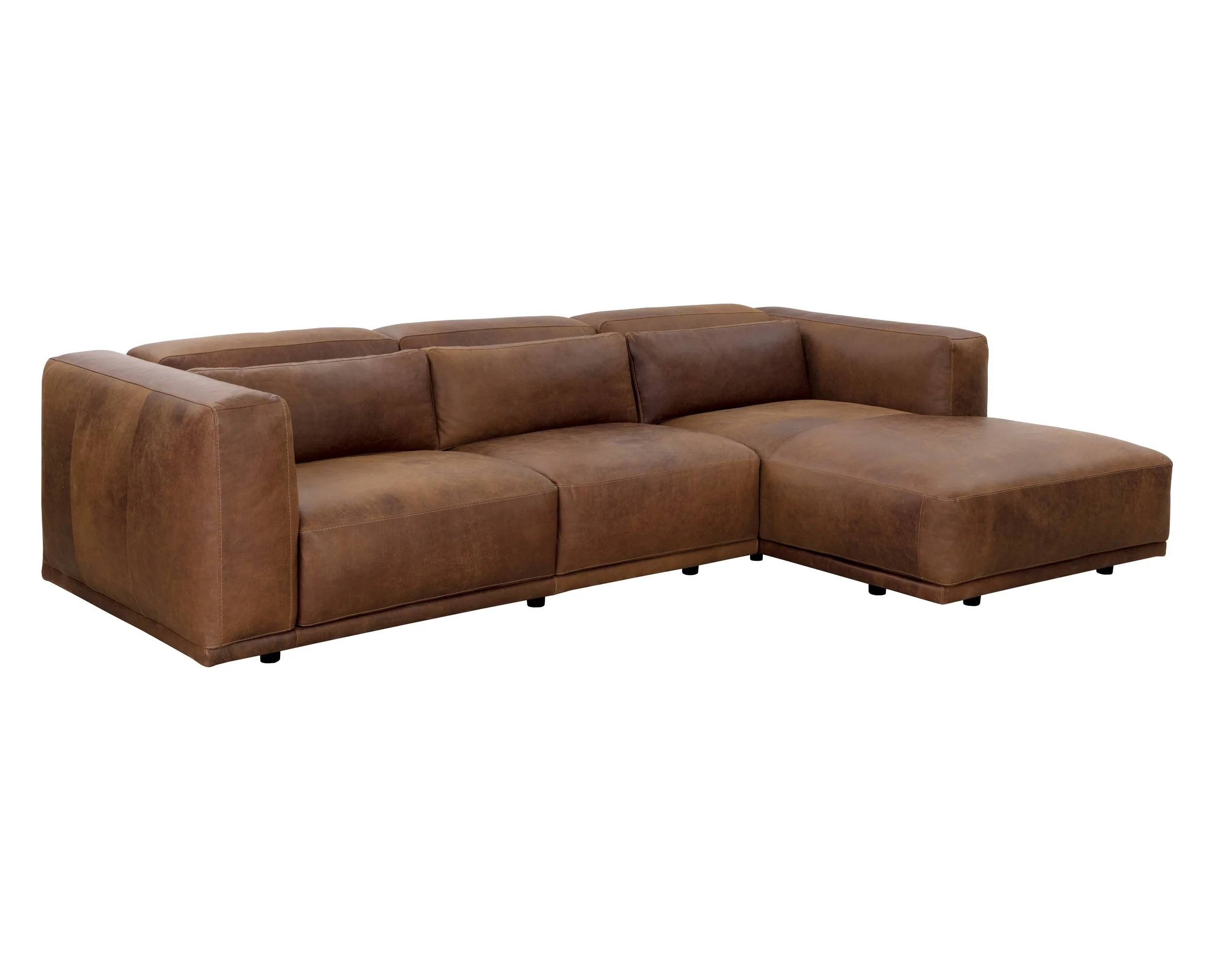 Beau Sofa Chaise – Raf – Lucia Tobacco Leather