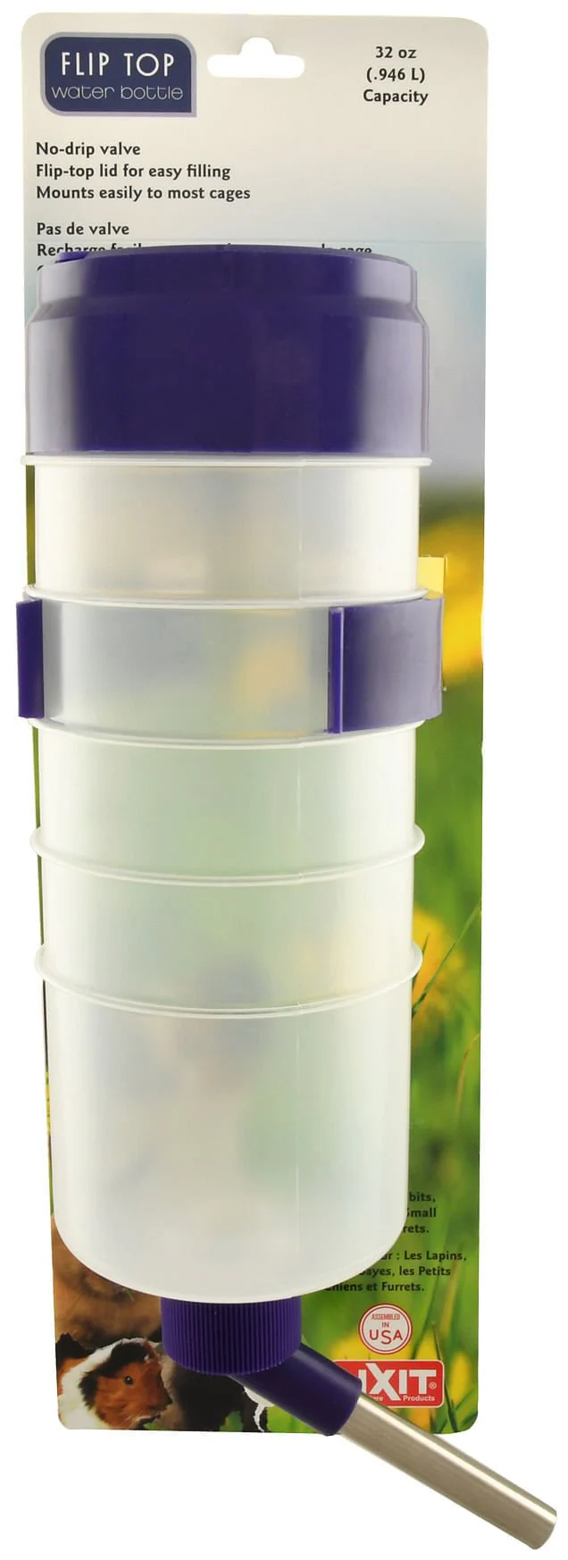 Lixit Quick Lock Flip Top Plastic Water Bottle for Small Pets - Image 3