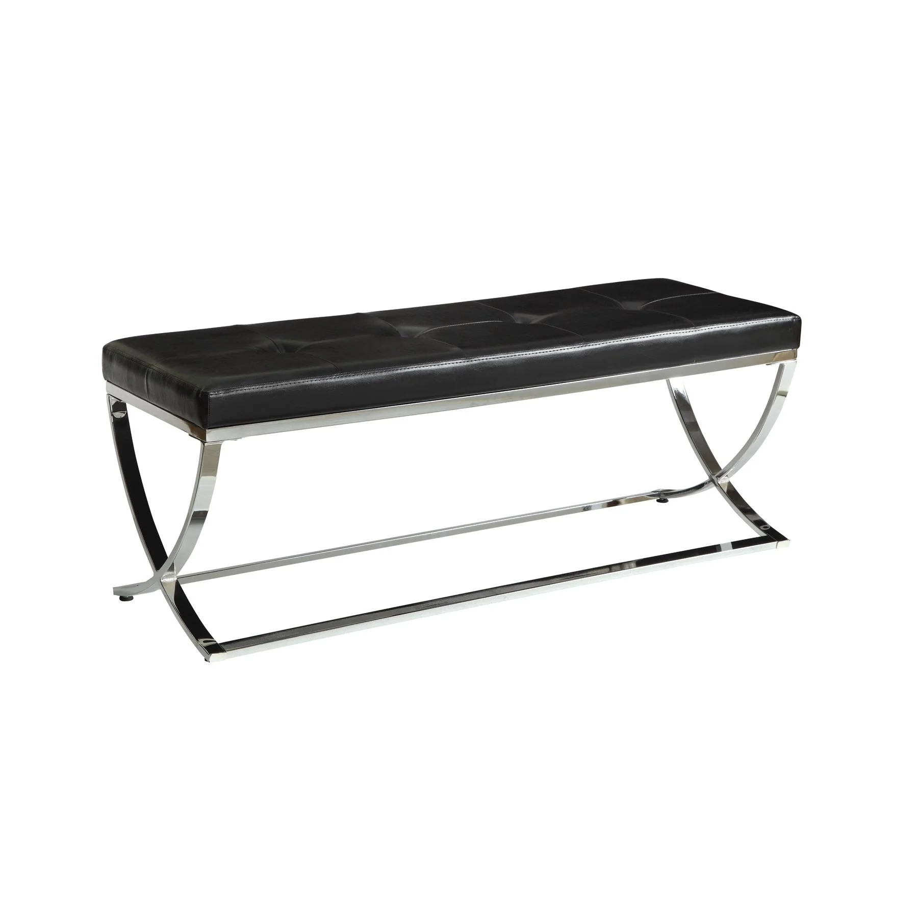 Coaster Furniture Walton 501156 Leatherette Upholstered Tufted Accent Bench - Black - Image 1