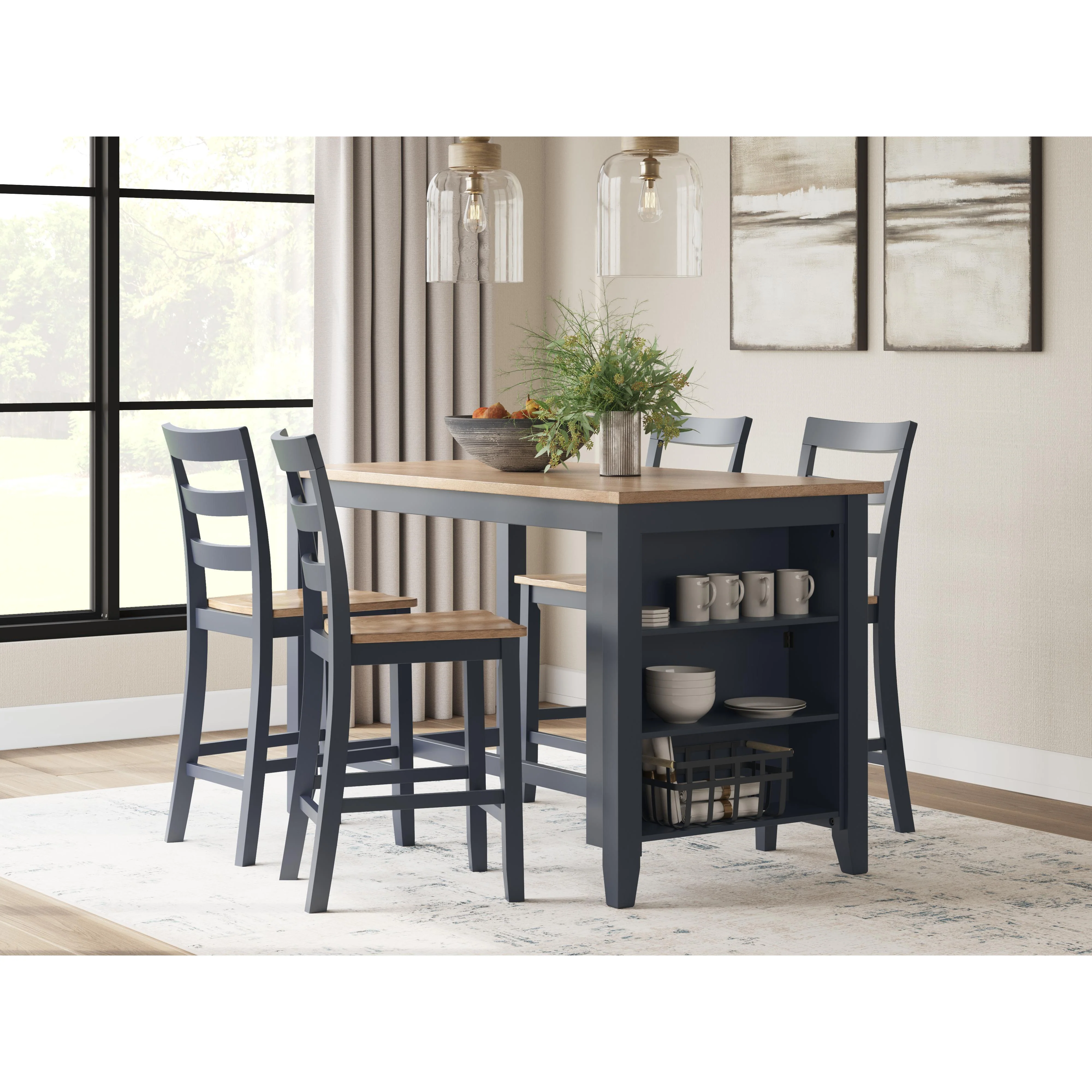 Signature Design by Ashley Gesthaven D399D2 5 pc Counter Height Dining Set - Image 1