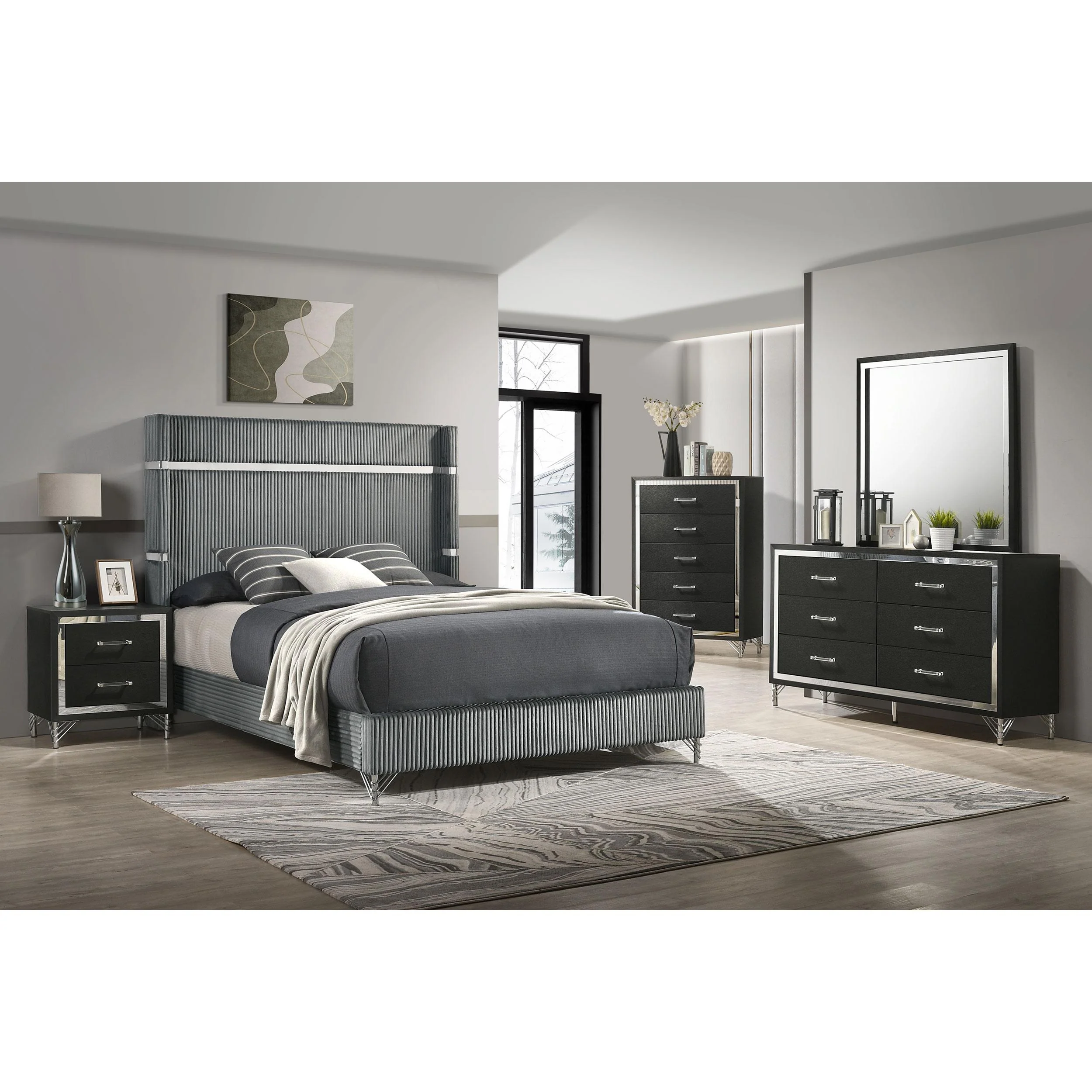 Coaster Furniture Lucia 224991KE-S5 7-piece King Panel Bedroom Set - Image 1
