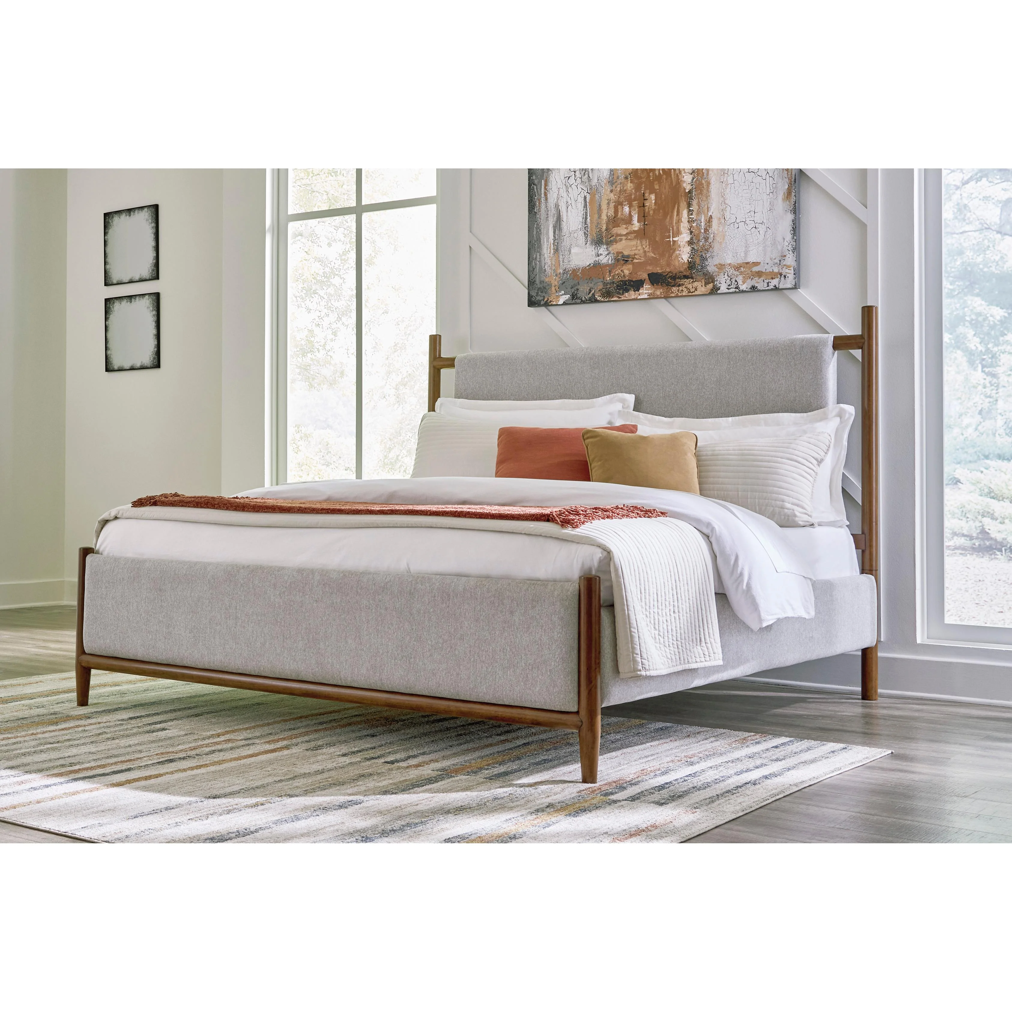 Signature Design by Ashley Lyncott B615 8 pc Queen Upholstered Panel Bedroom Set - Image 2