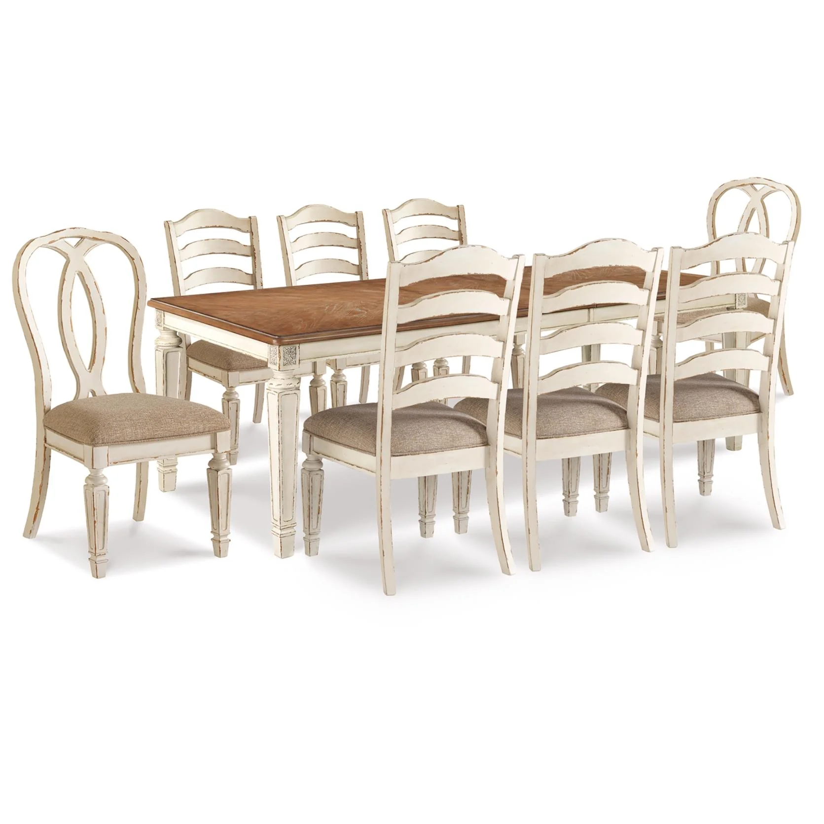 Signature Design by Ashley Realyn D743D9 9 pc Dining Set - Image 1