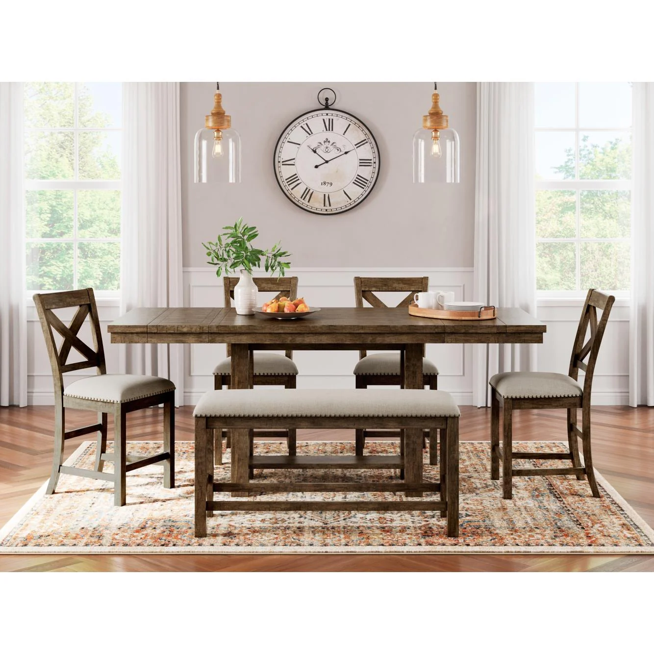 Signature Design by Ashley Moriville D631D3 6 pc Counter Height Dining Set - Image 1