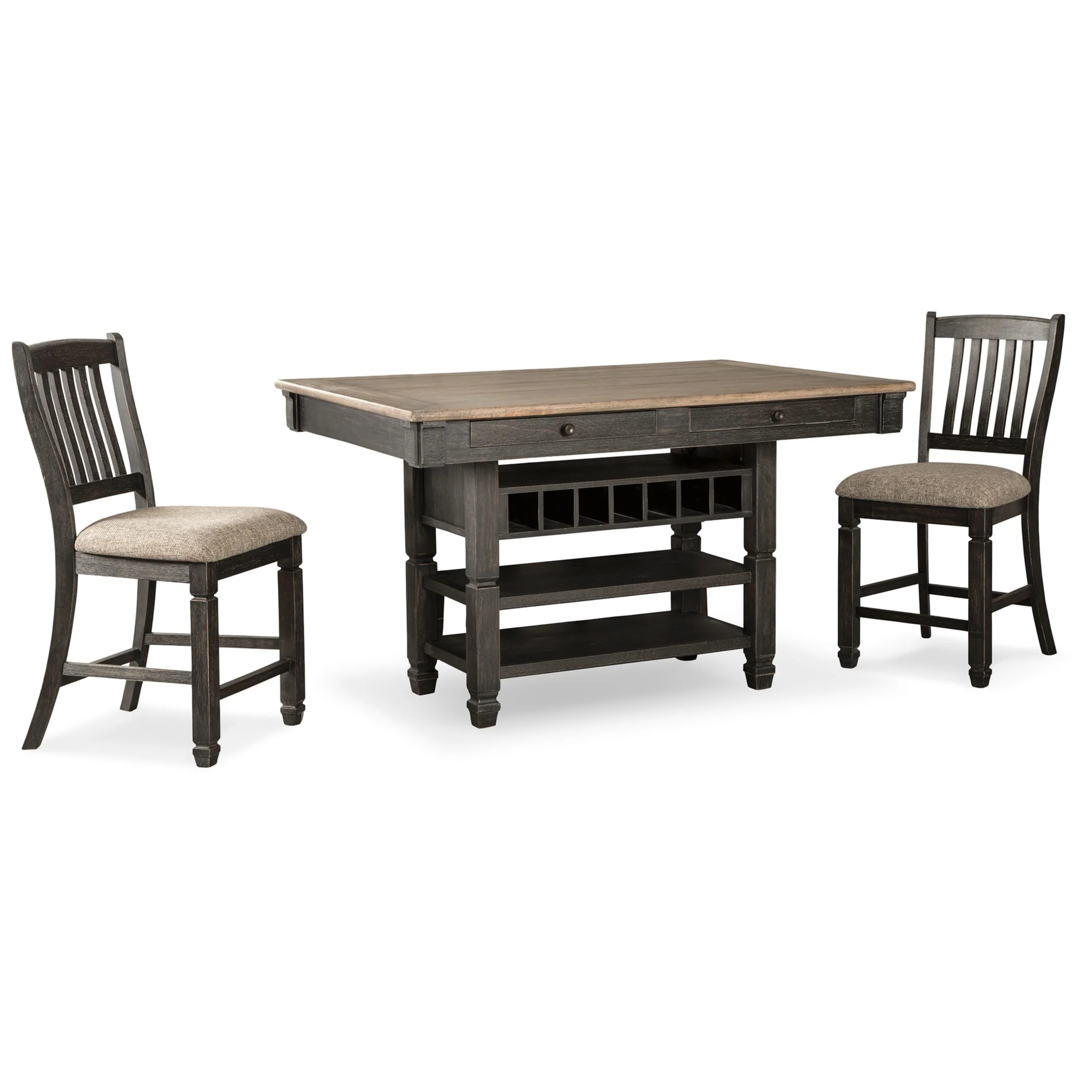 Signature Design by Ashley Tyler Creek D736D14 3 pc Counter Height Dining Set - Image 1