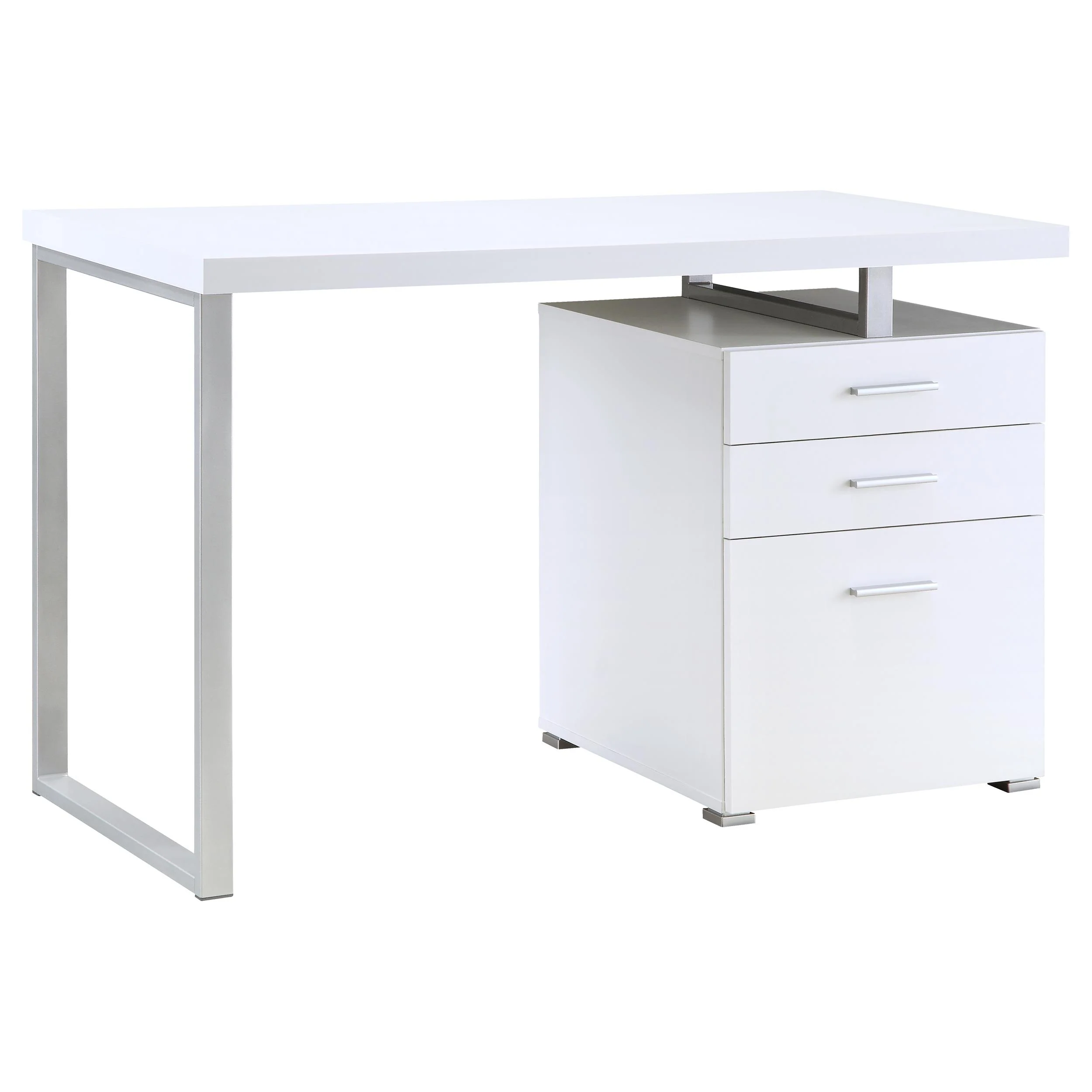 Coaster Furniture Brennan 800325 47-inch 3-Drawer Office Computer Desk - White - Image 2