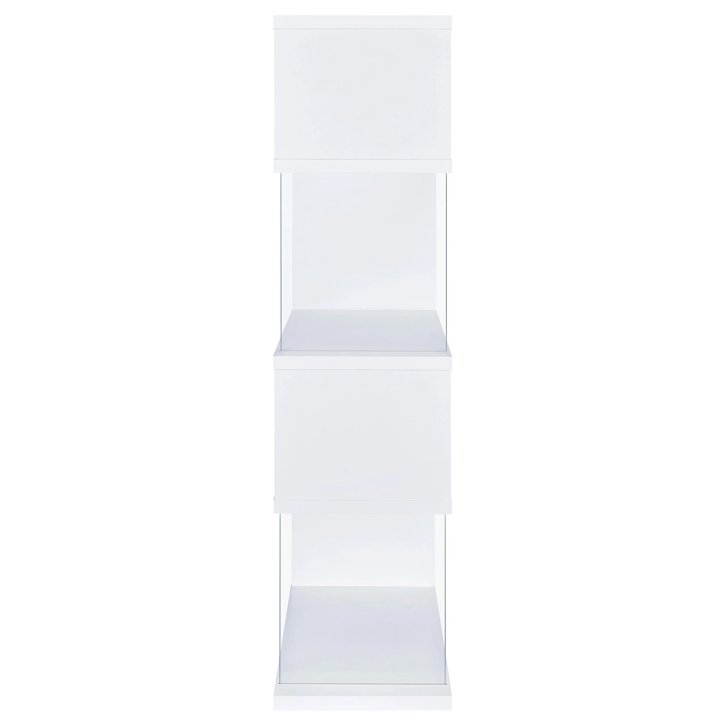 Coaster Furniture Emelle 800300 63-inch 4-shelf Glass Panel Bookshelf - White - Image 3