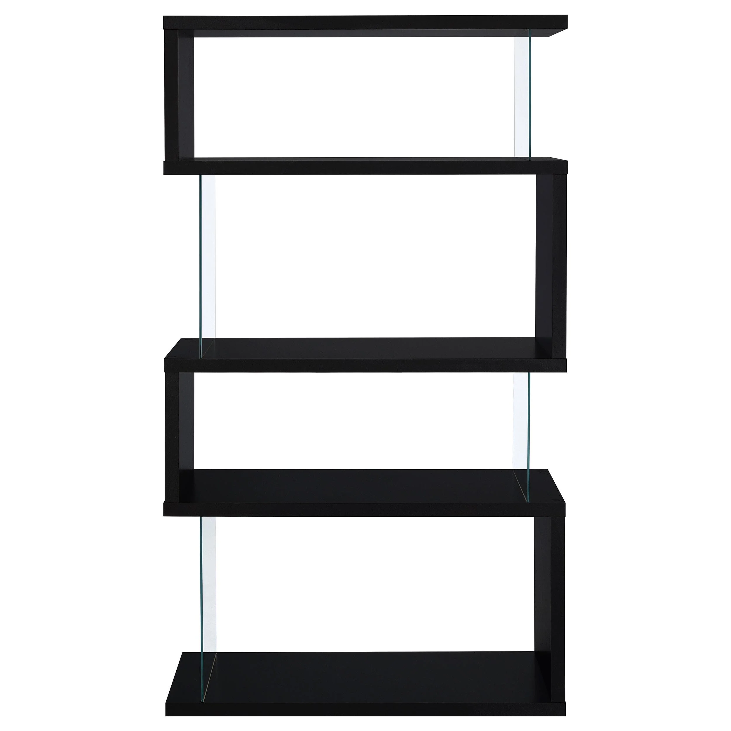 Coaster Furniture Emelle 800340 63-inch 4-shelf Glass Panel Bookshelf - Black - Image 2