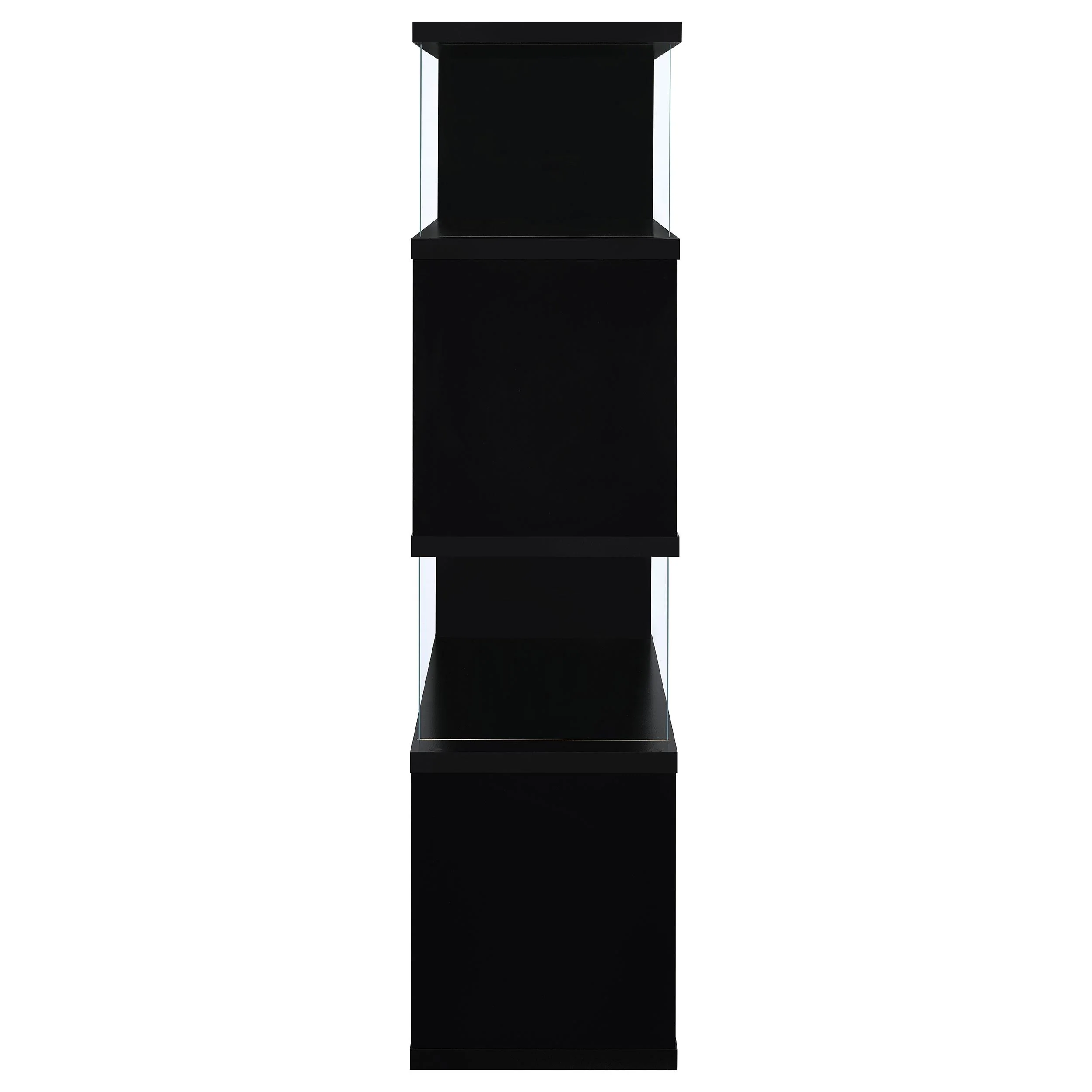 Coaster Furniture Emelle 800340 63-inch 4-shelf Glass Panel Bookshelf - Black - Image 3
