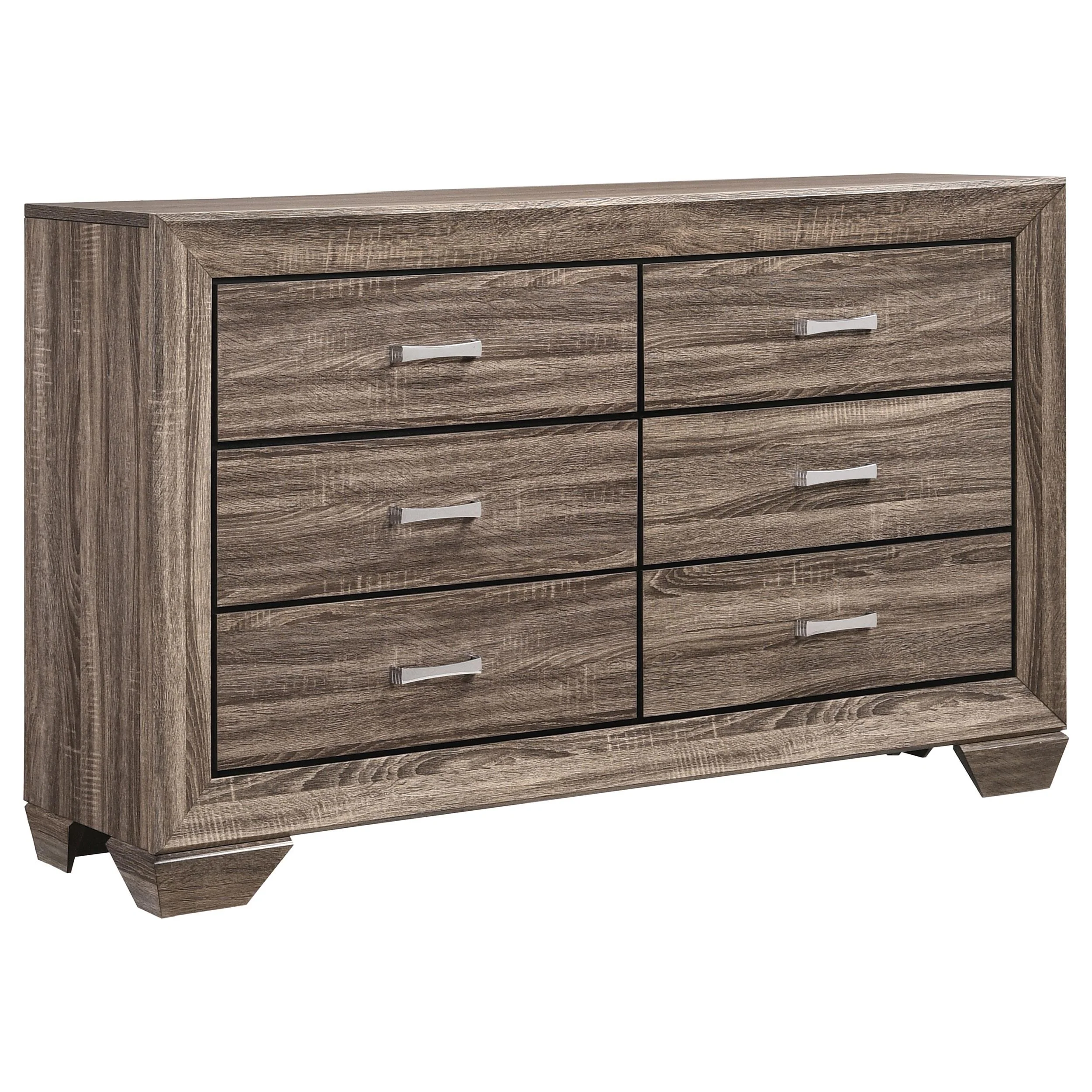 Coaster Furniture Kauffman 204193 6-Drawer Dresser - Washed Taupe - Image 1