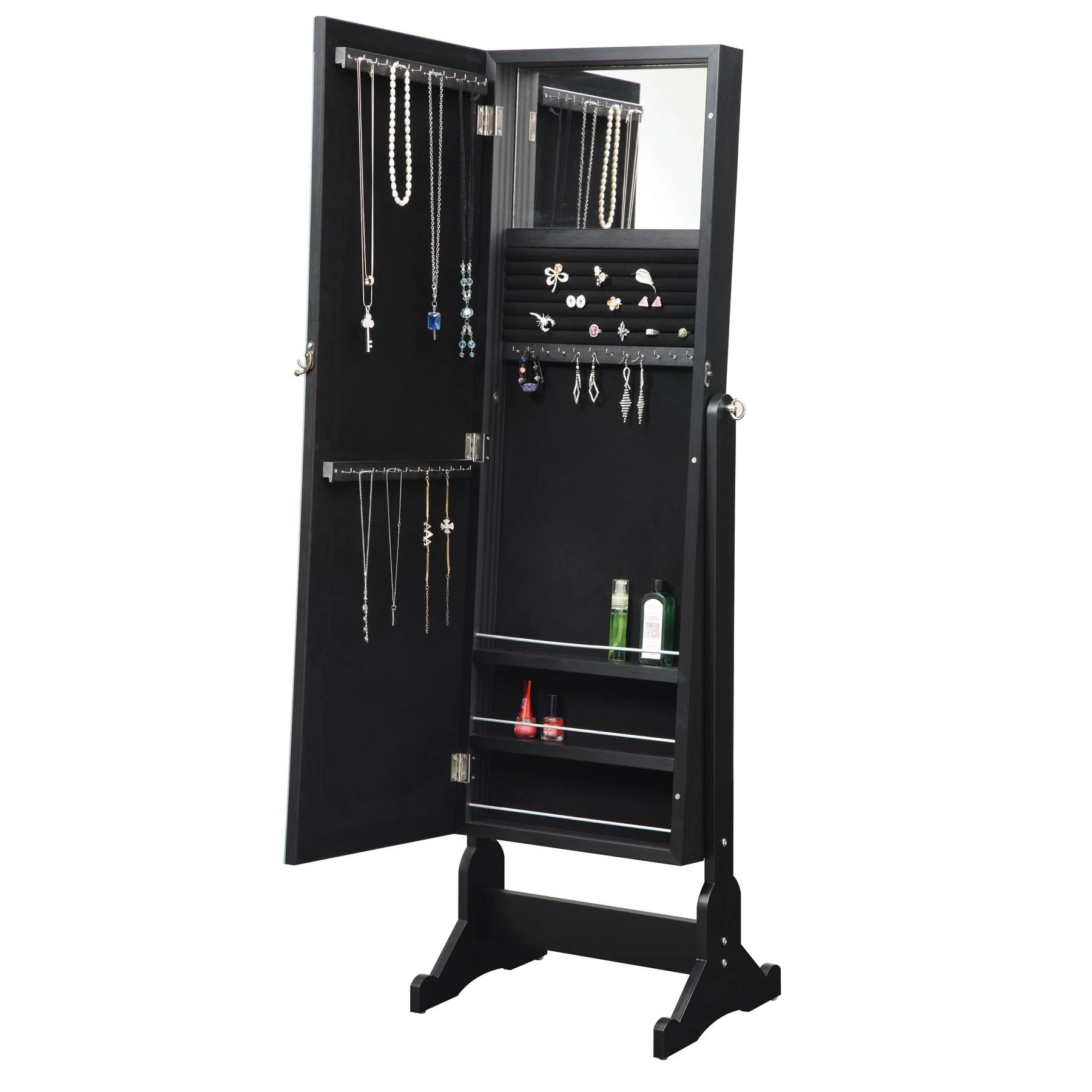 Coaster Furniture Cortez 901828 Cheval Mirror with Jewelry Storage - Black - Image 2
