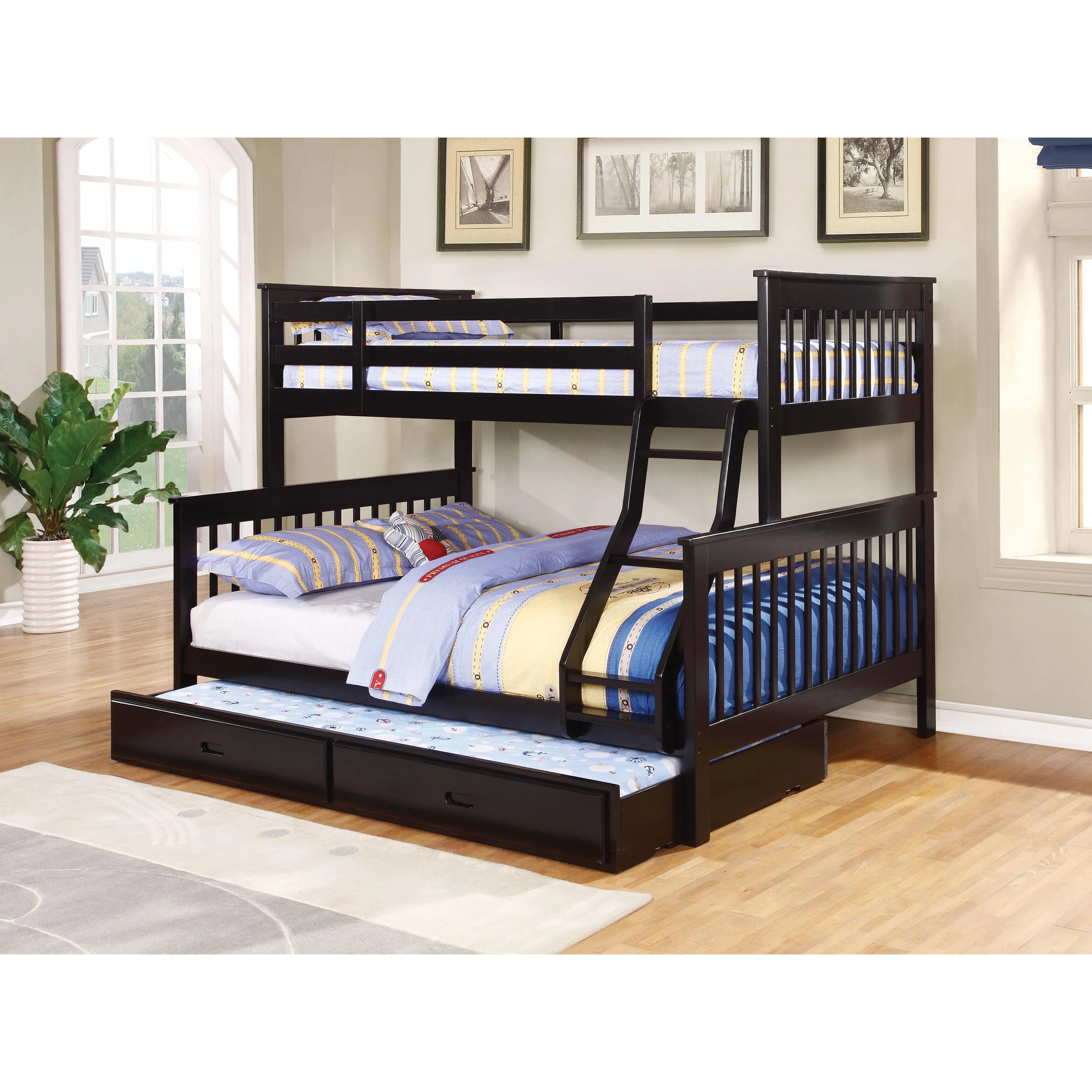Coaster Furniture Chapman 460259 Wood Twin Over Full Bunk Bed - Black - Image 1