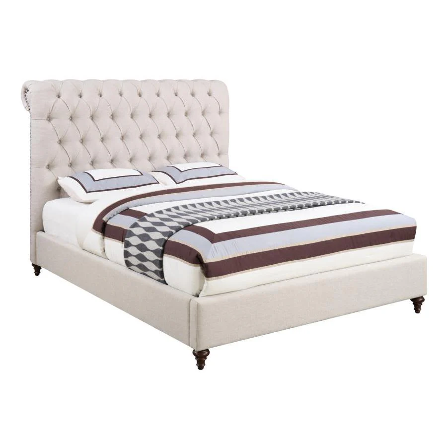 Coaster Furniture Devon 300525KW 57-inch Upholstered California King Panel Bed - Beige - Image 1