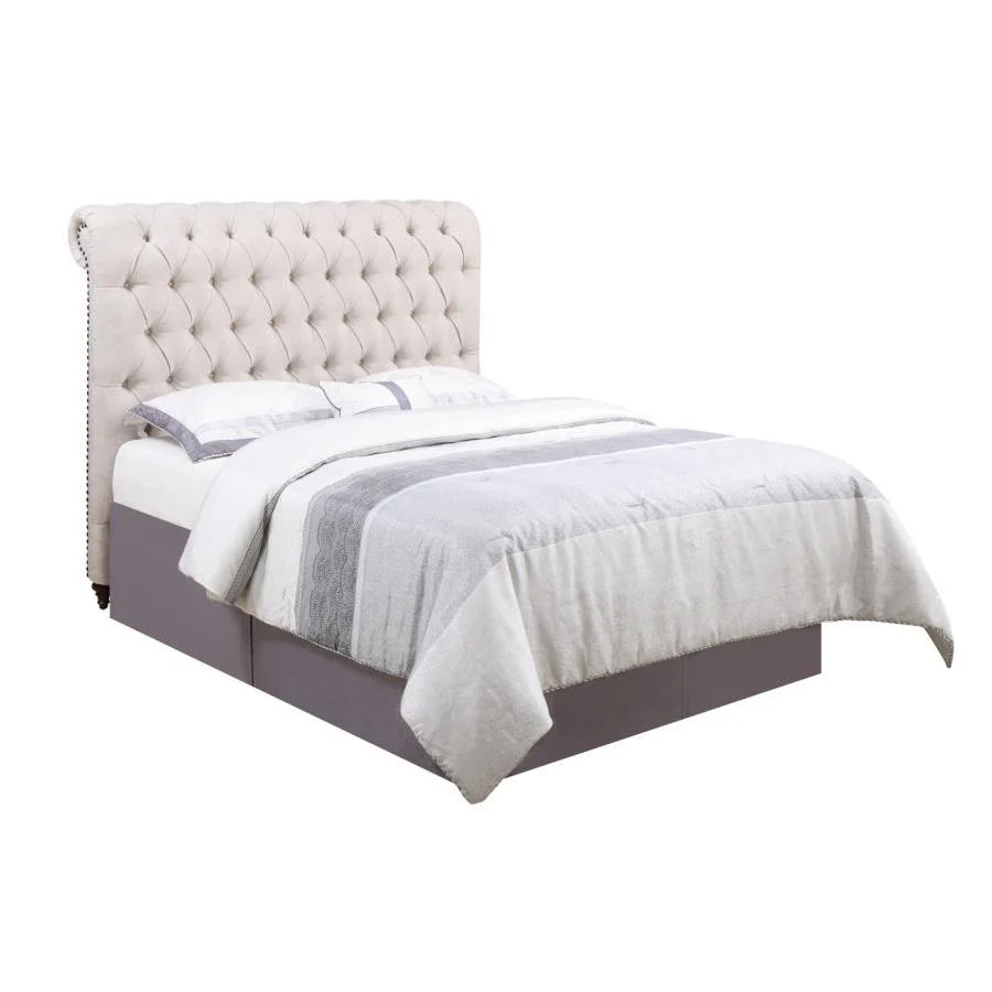 Coaster Furniture Devon 300525KW 57-inch Upholstered California King Panel Bed - Beige - Image 2