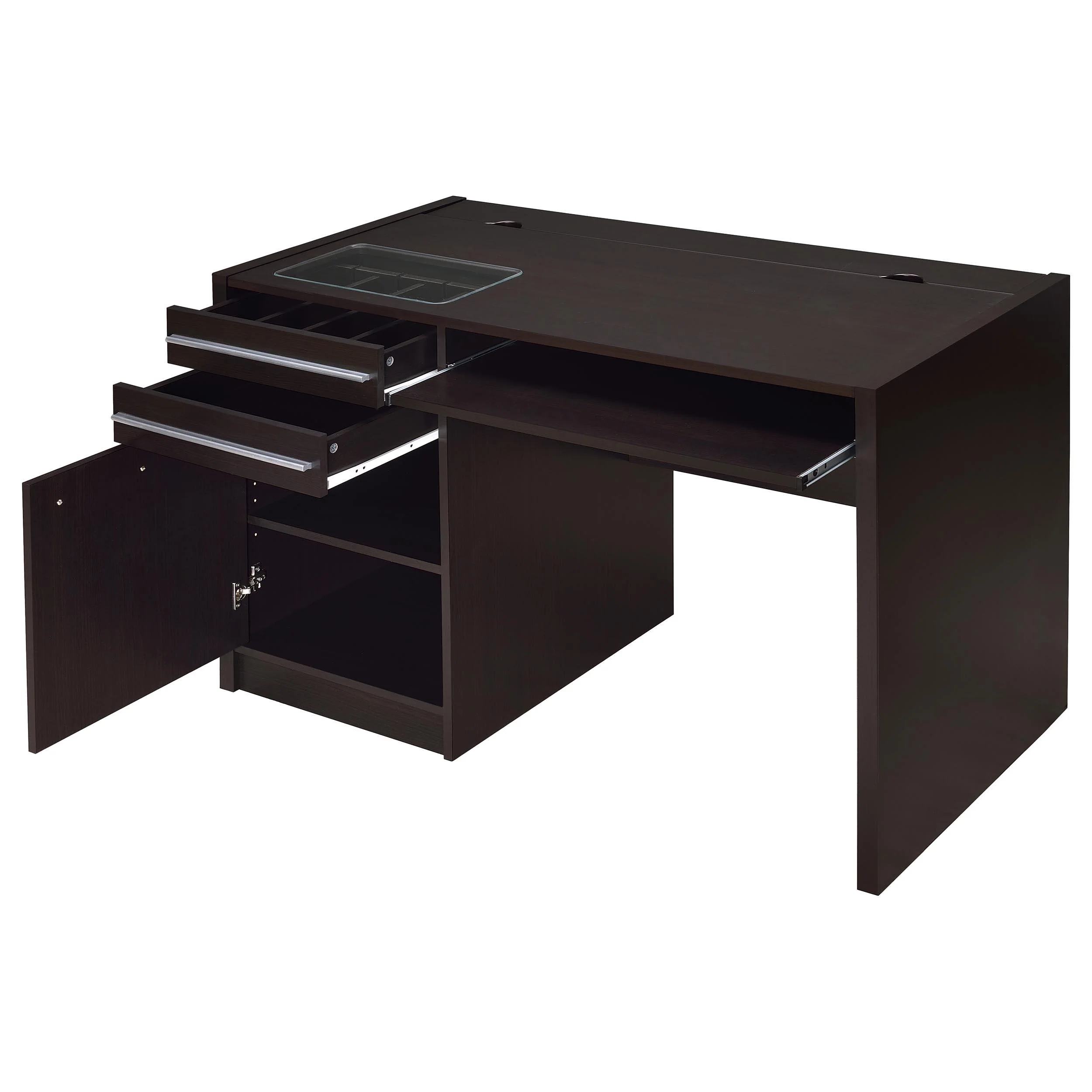 Coaster Furniture Halston 800702 47-inch 2-Drawer Office Desk with Cabinet - Cappuccino - Image 2