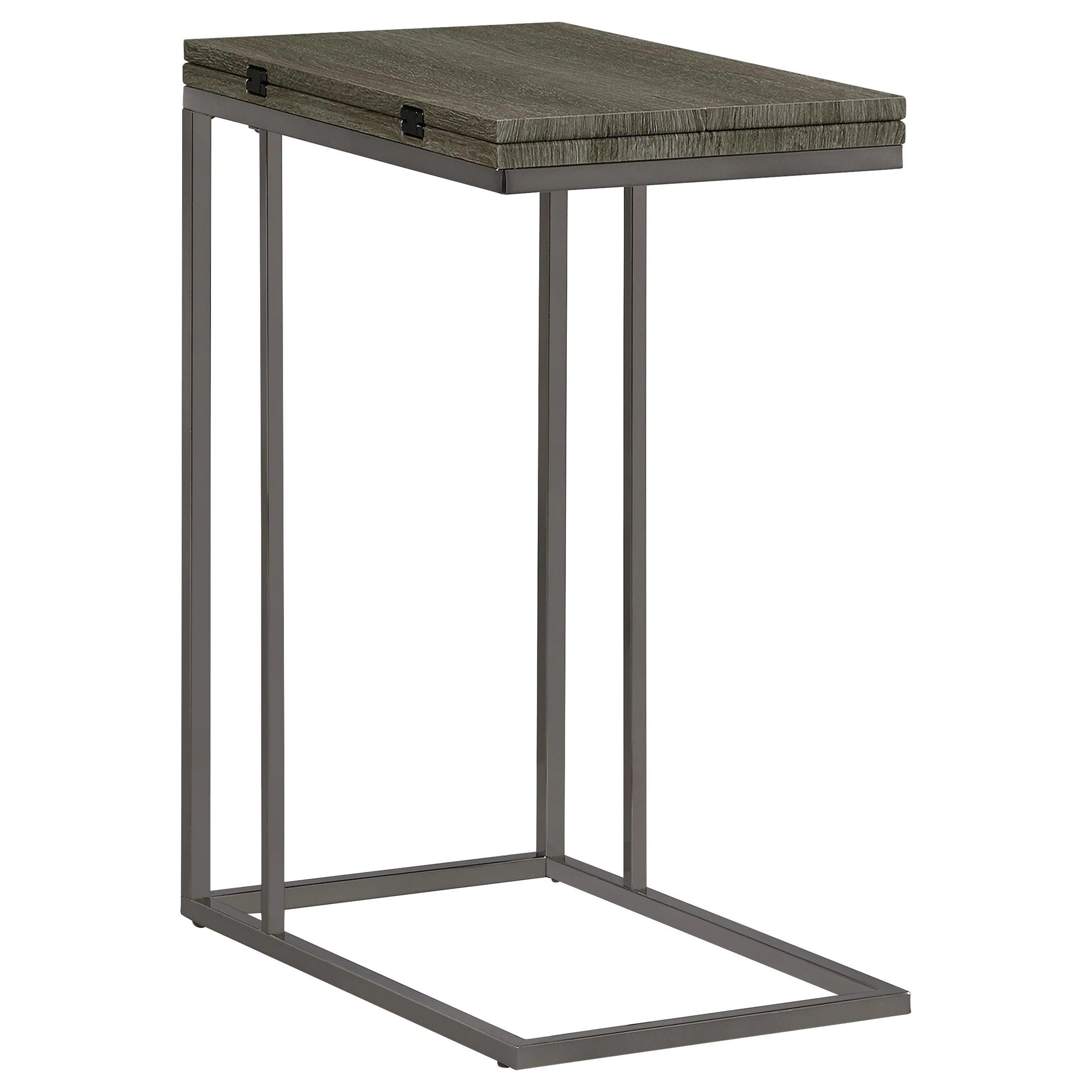 Coaster Furniture Pedro 902864 Expandable C-Shaped Sofa Side Table - Weathered Grey - Image 1