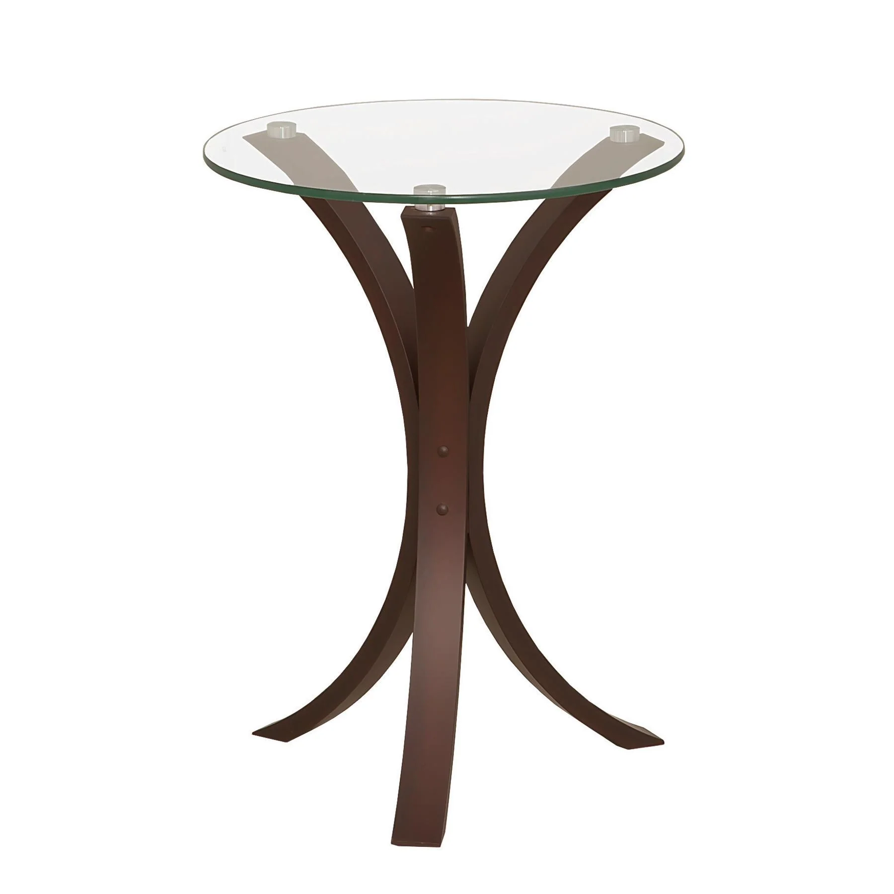 Coaster Furniture Edgar 902867 Round Glass Top Accent Side Table – Cappuccino