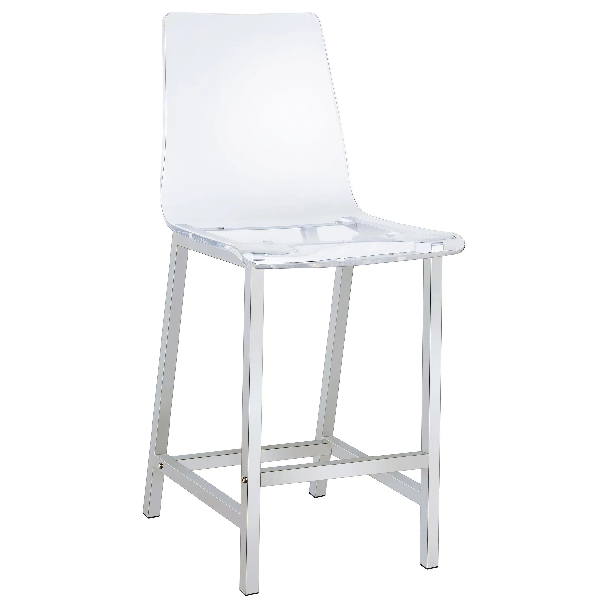 Coaster Furniture Juelia 100265 Clear Acrylic Counter Chair - Chrome (Set of 2) - Image 1