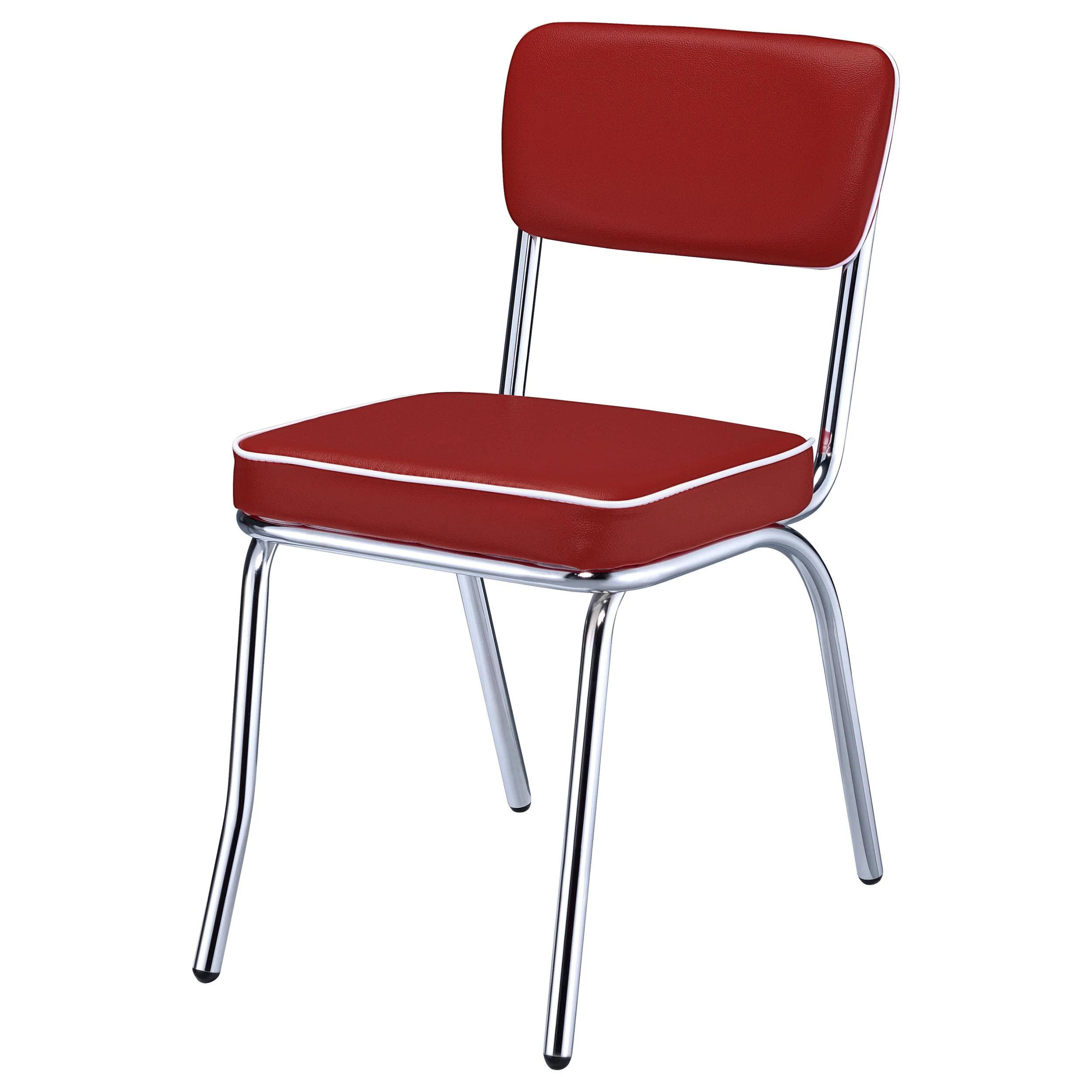 Coaster Furniture Retro 2450R Upholstered Dining Side Chair - Red (Set of 2) - Image 3