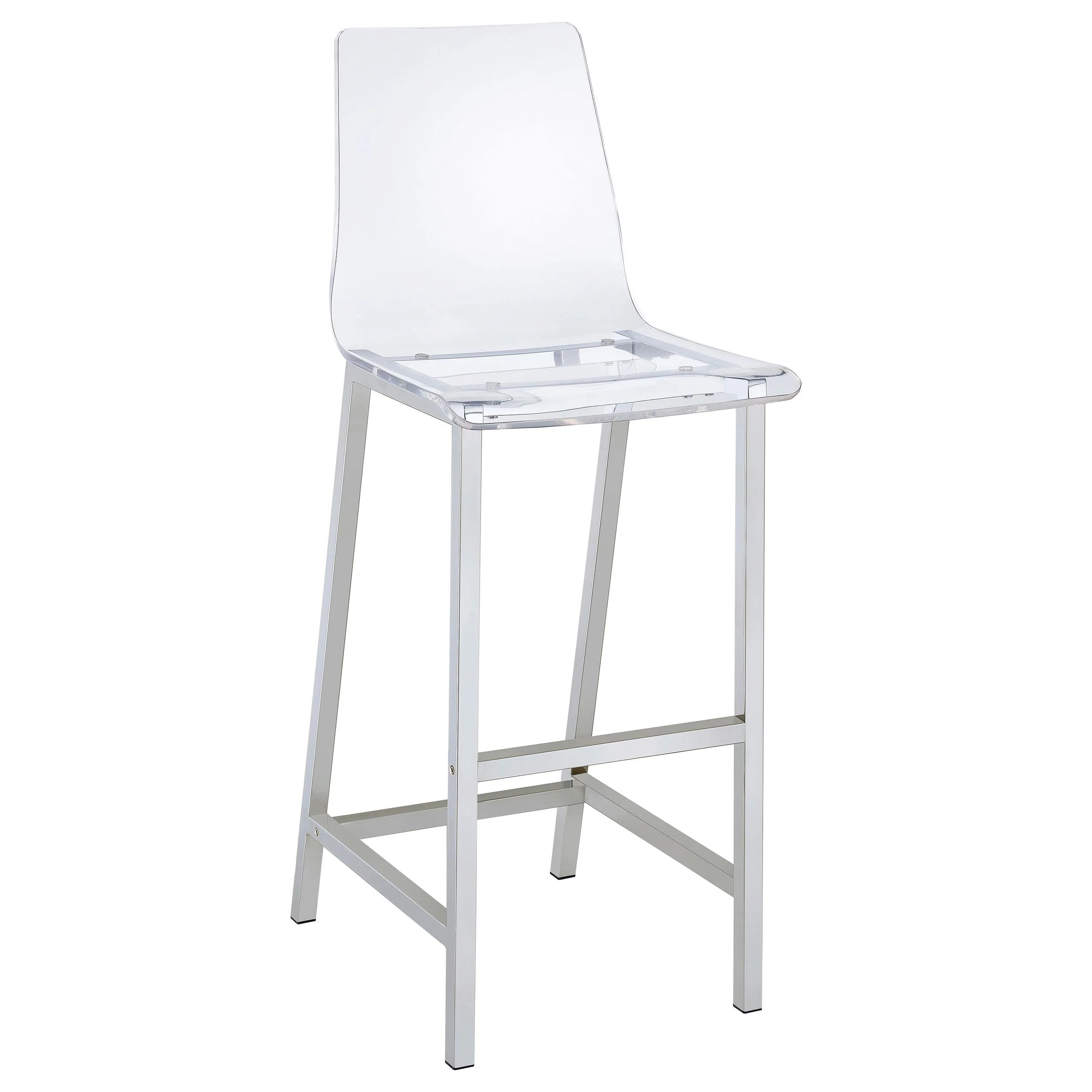Coaster Furniture Juelia 100295 Clear Acrylic Bar Chair - Chrome (Set of 2) - Image 1