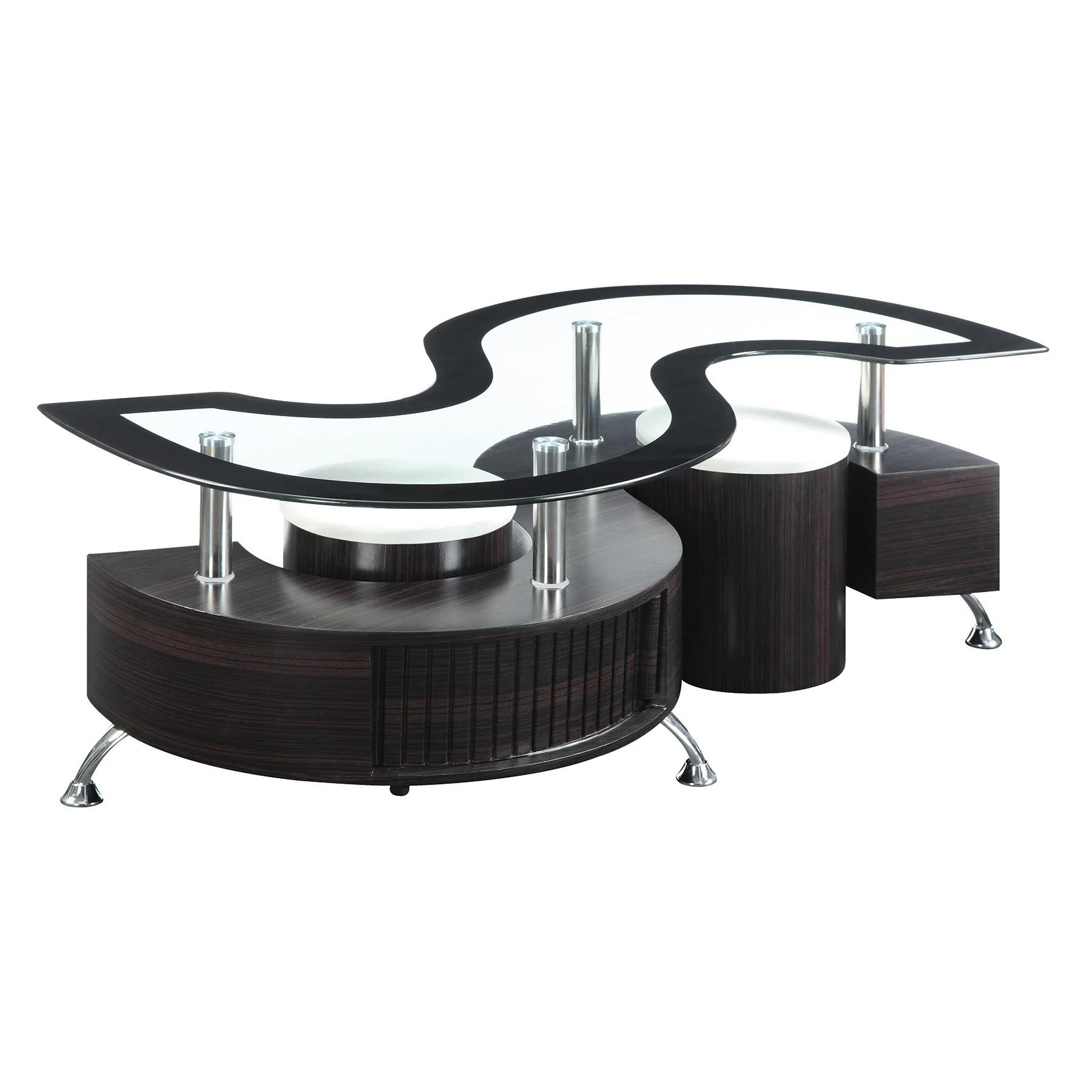 Coaster Furniture Buckley 720218 3-piece Coffee Table and Stools Set – Cappuccino