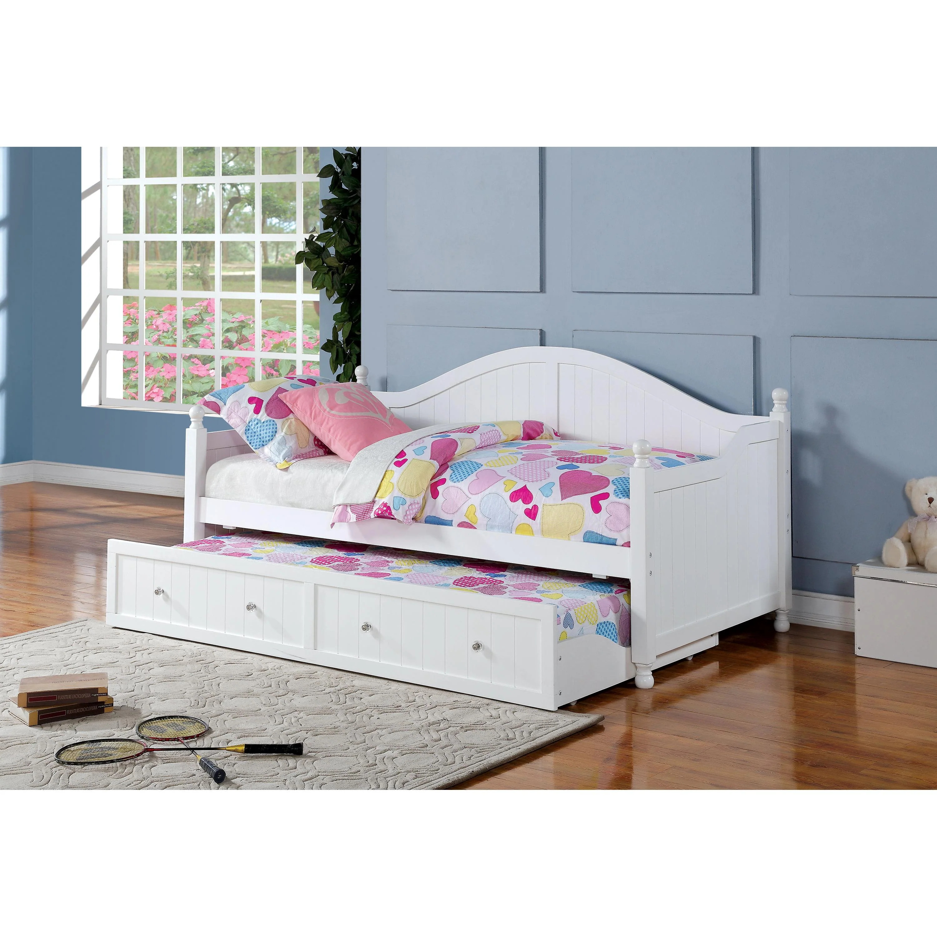 Coaster Furniture Julie Ann 300053 Wood Twin Daybed with Trundle – White