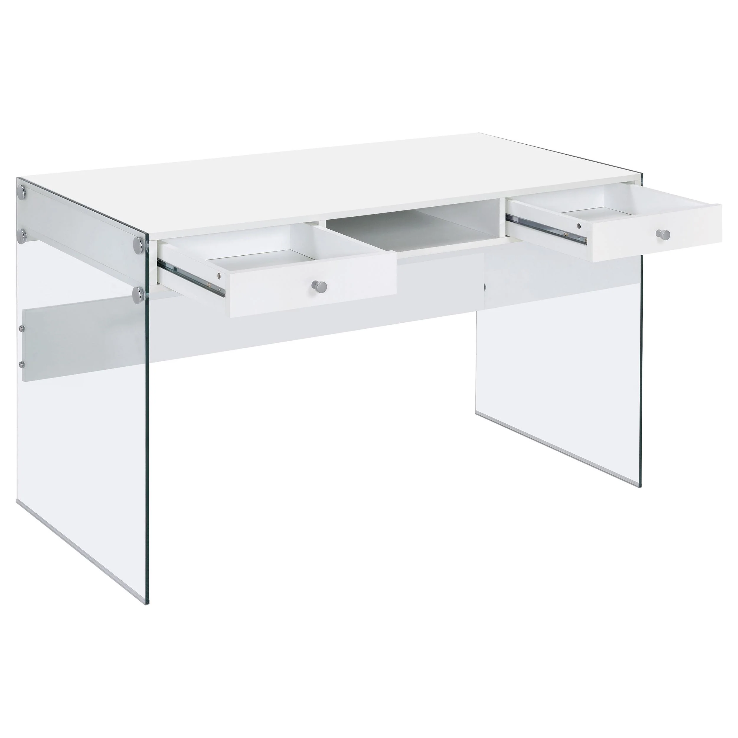Coaster Furniture Dobrev 800829 48-inch 2-Drawer Writing Desk - White High Gloss - Image 2