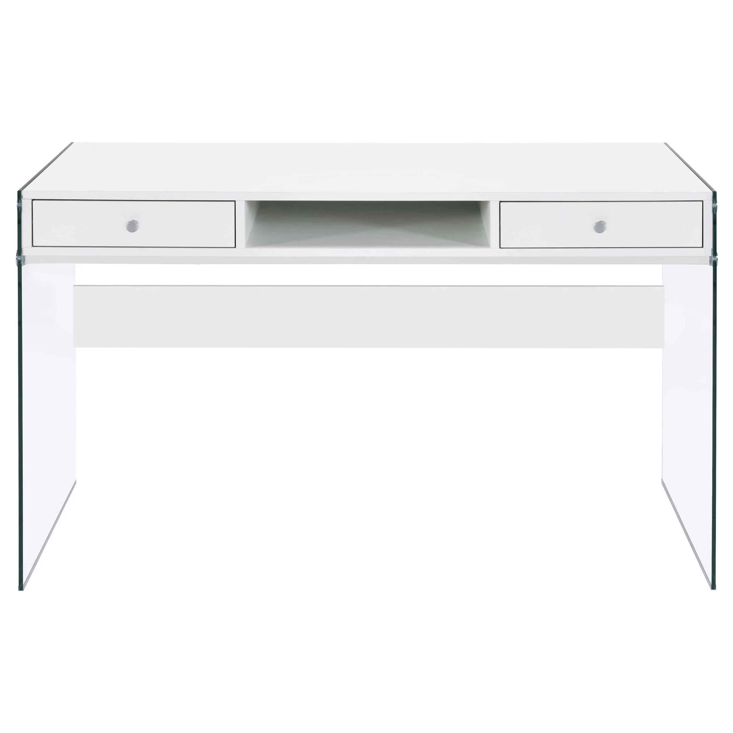 Coaster Furniture Dobrev 800829 48-inch 2-Drawer Writing Desk - White High Gloss - Image 3
