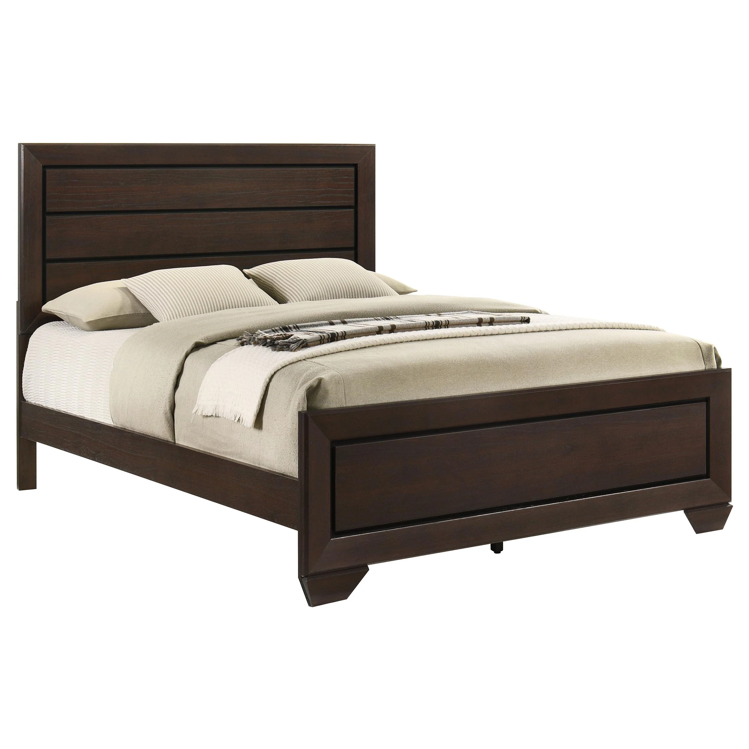 Coaster Furniture Kauffman 204391Q Wood Queen Panel Bed - Dark Cocoa - Image 2