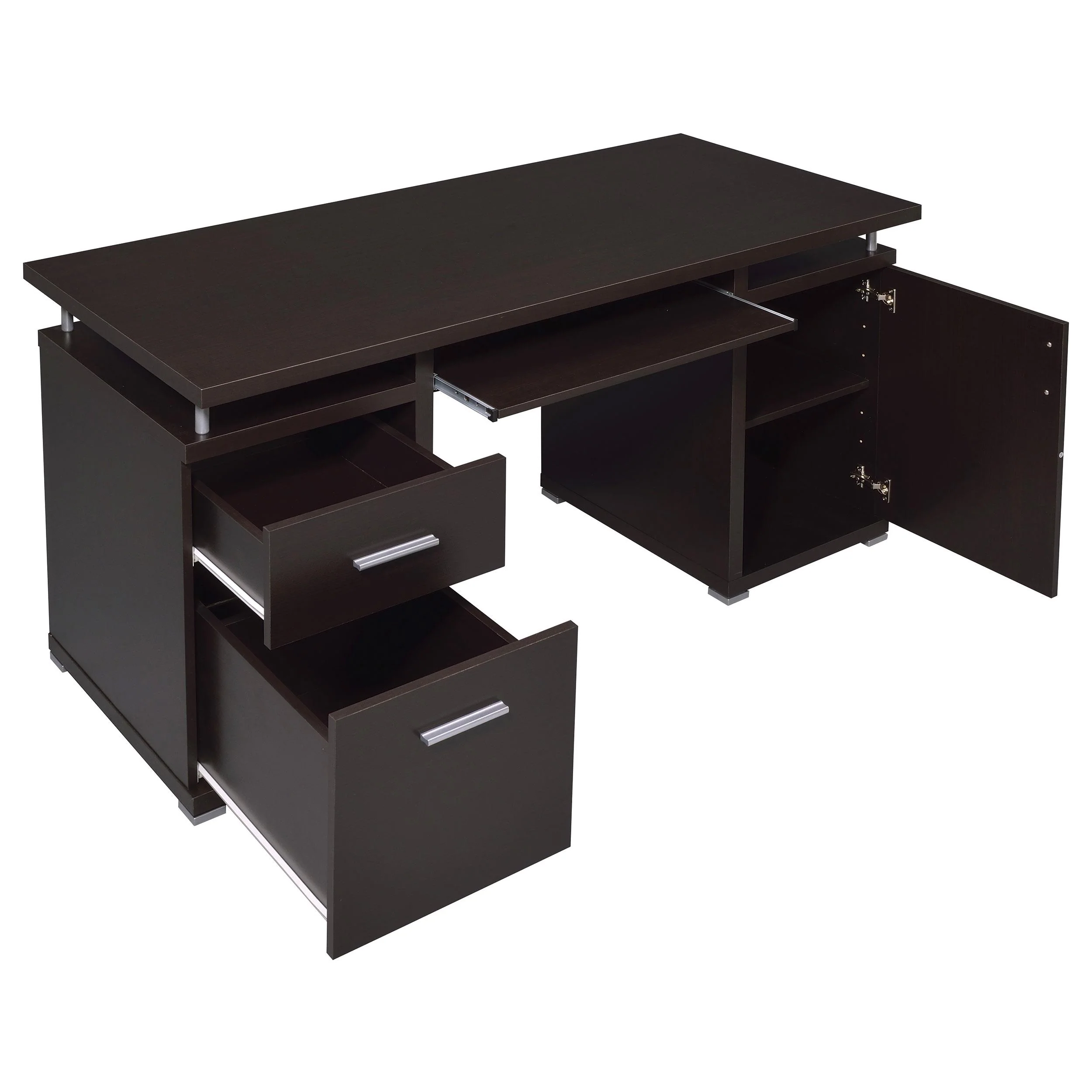 Coaster Furniture Tracy 800107 55-inch 2-Drawer Office Computer Desk - Cappuccino - Image 2