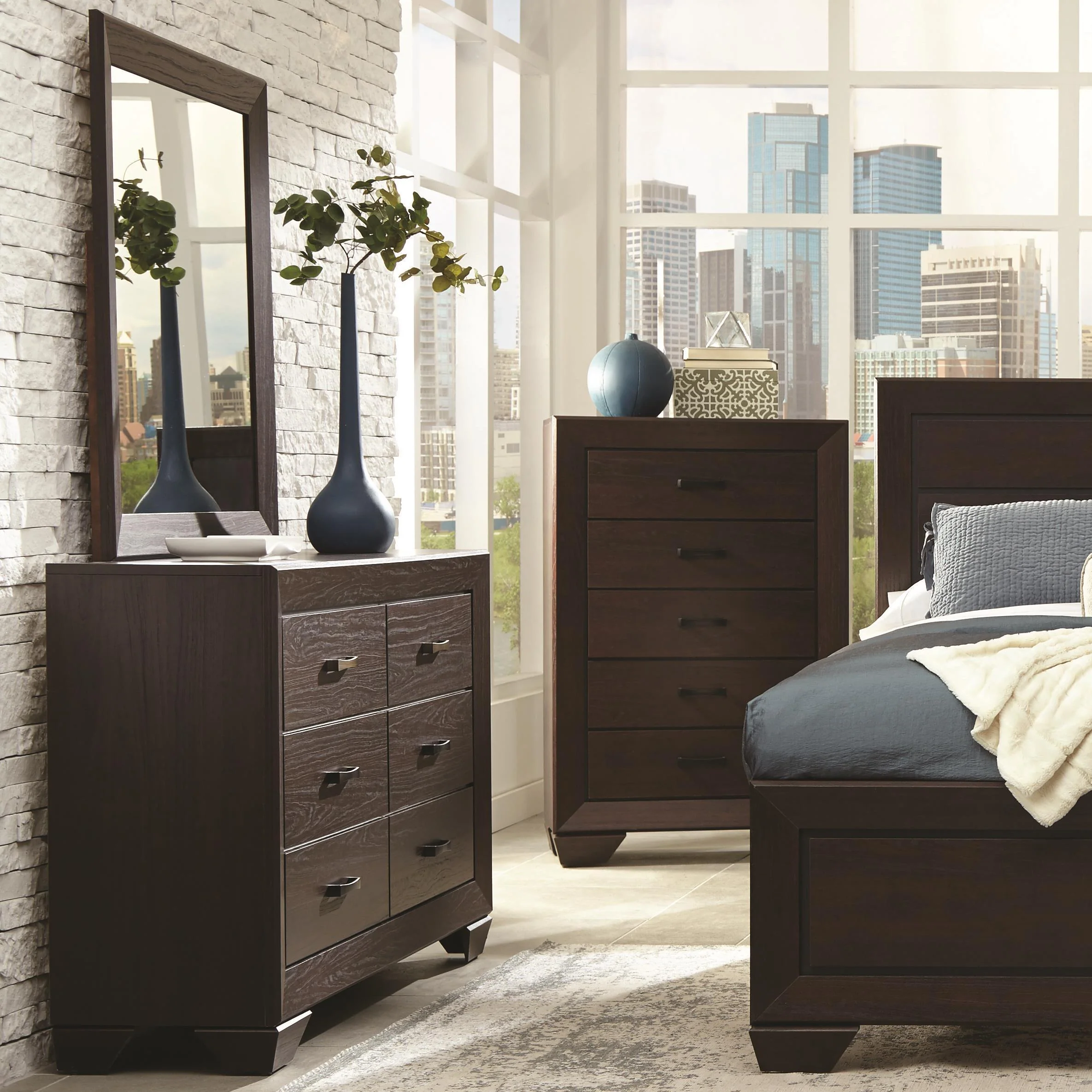 Coaster Furniture Kauffman 204394 Dresser Mirror - Dark Cocoa - Image 3