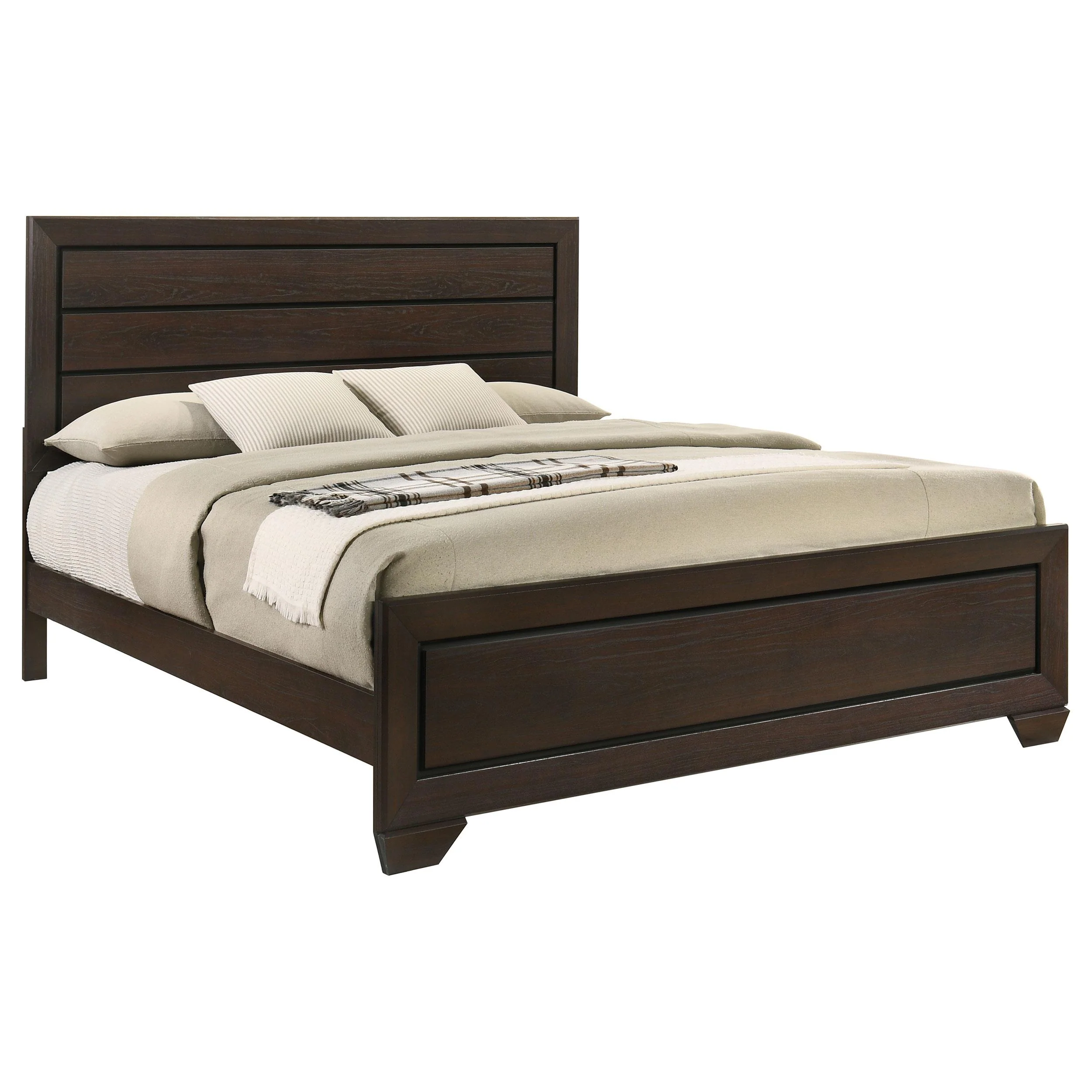 Coaster Furniture Kauffman 204391KE Wood Eastern King Panel Bed - Dark Cocoa - Image 2
