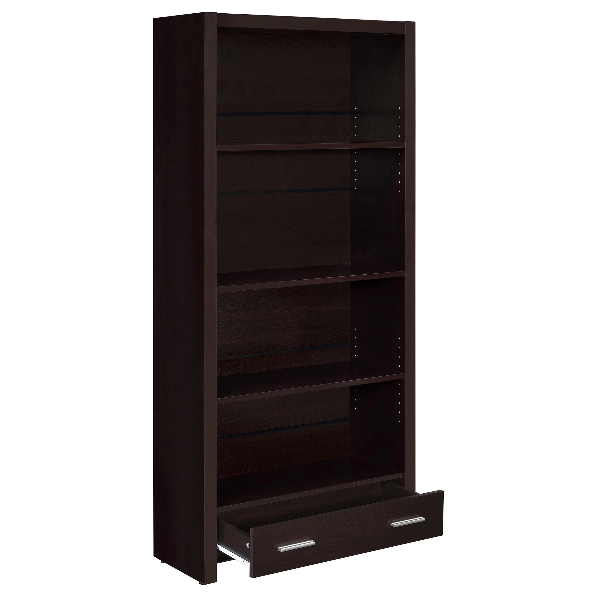 Coaster Furniture Skylar 800905 71-inch 5-shelf Bookcase with Drawer - Cappuccino - Image 2
