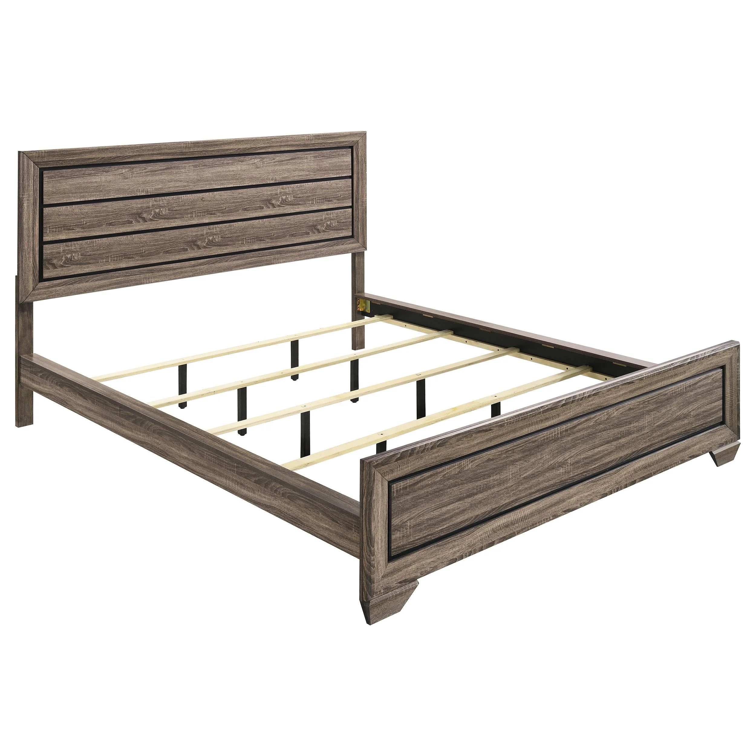 Coaster Furniture Kauffman 204191KW Wood California King Panel Bed - Washed Taupe - Image 1