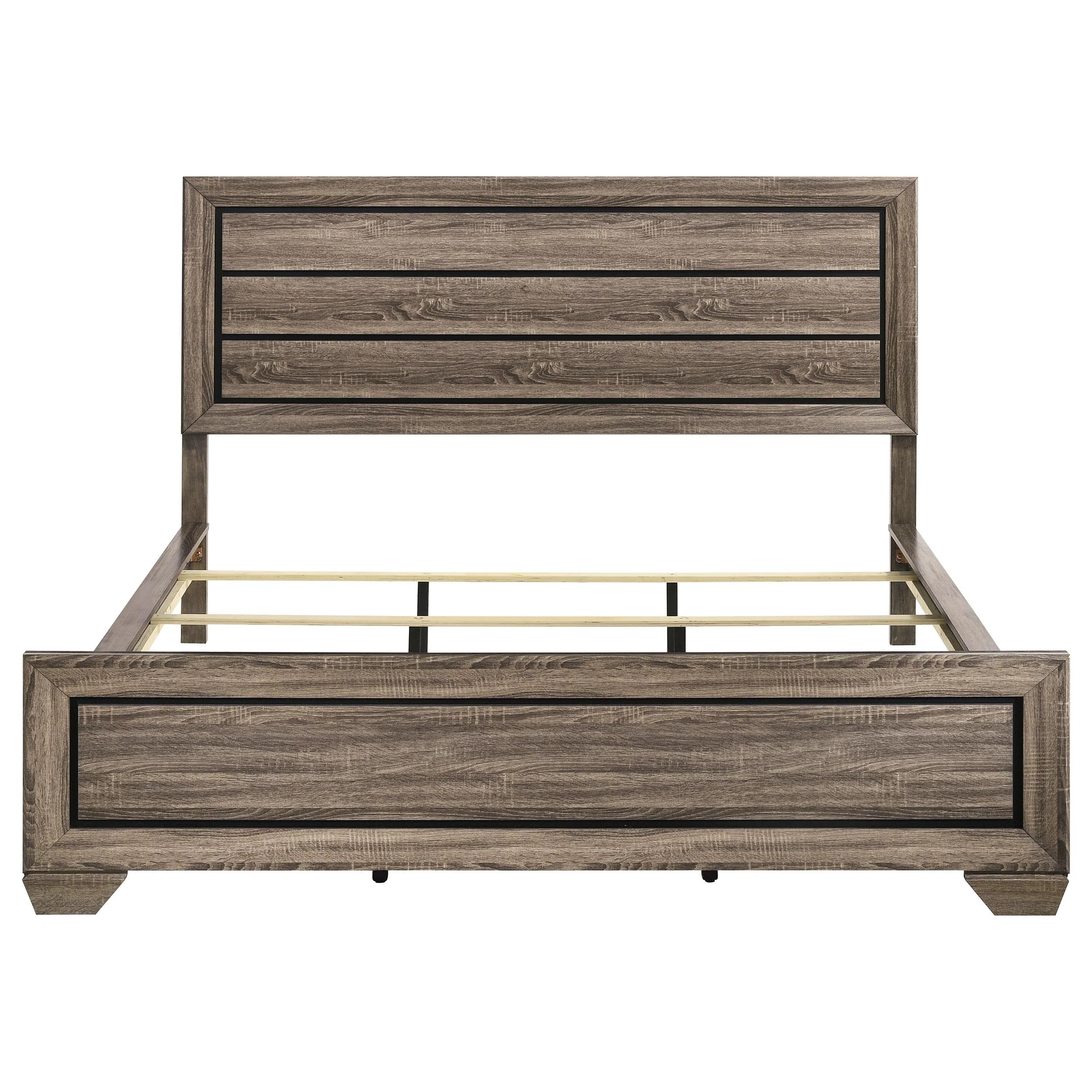 Coaster Furniture Kauffman 204191KW Wood California King Panel Bed - Washed Taupe - Image 3